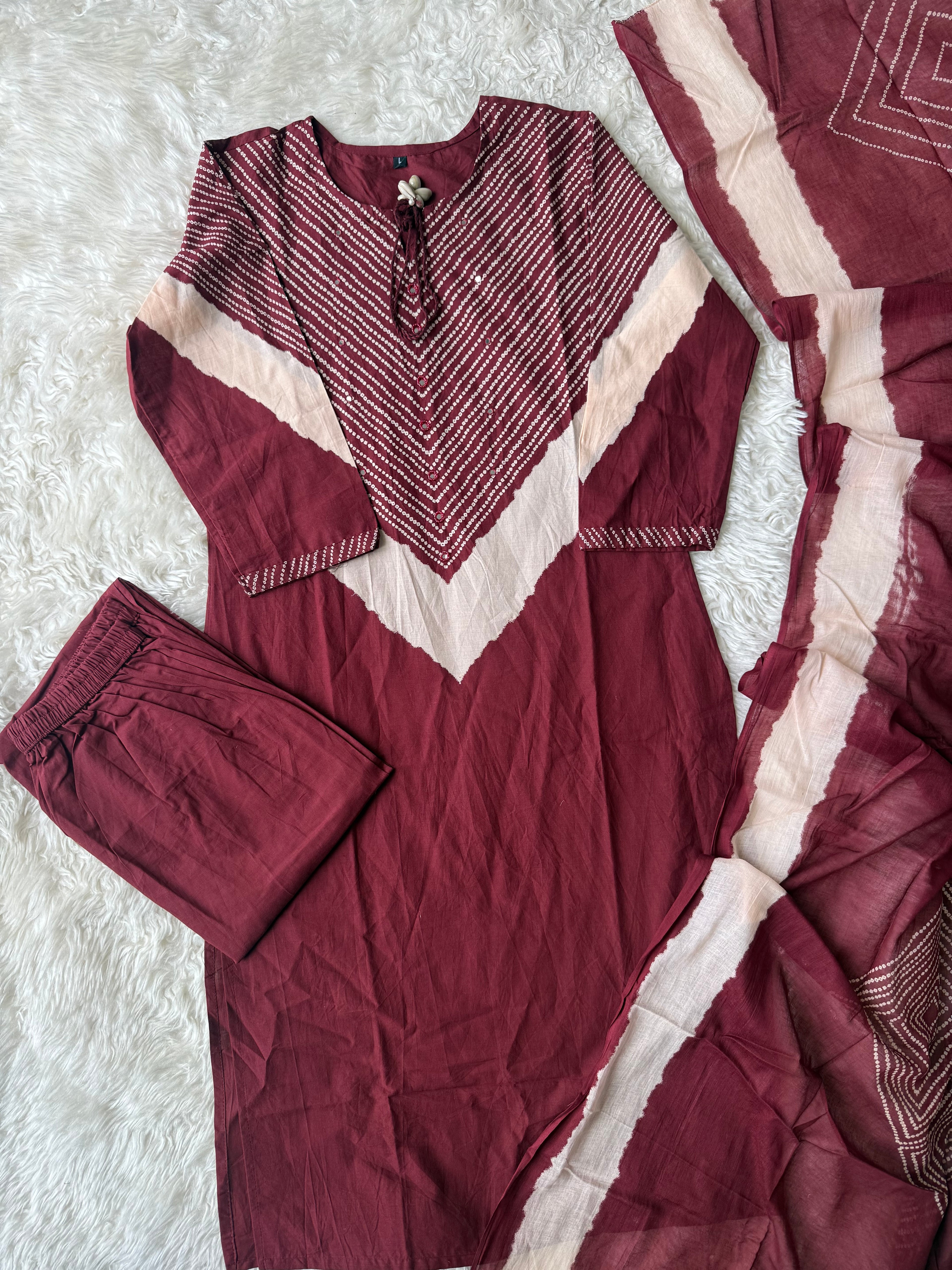 Budget Friendly Kurti Pant Dupatta Set