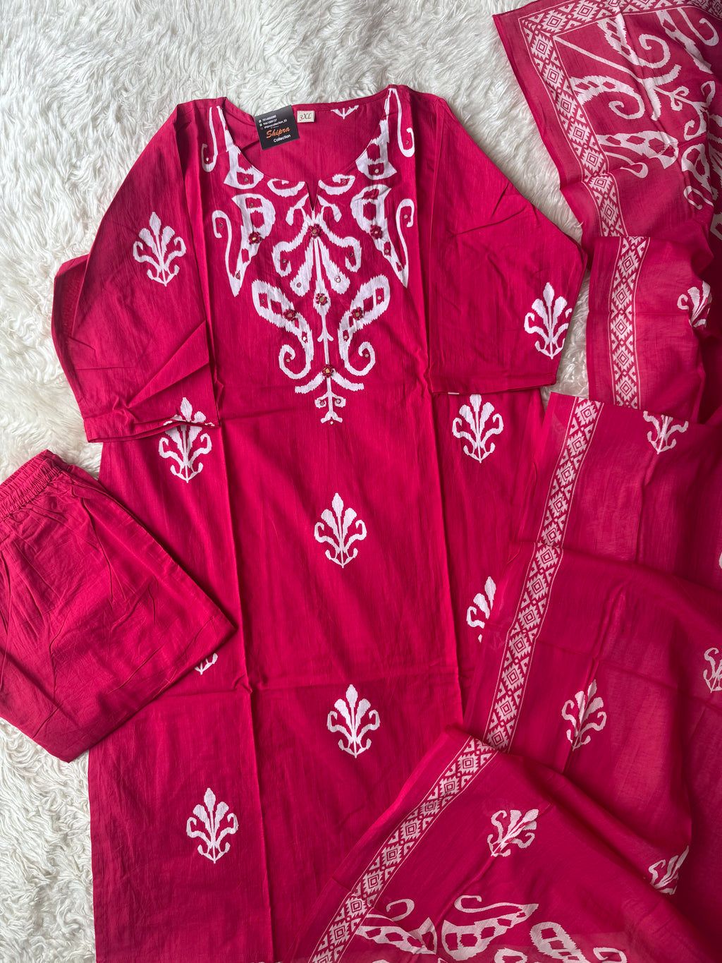 Premium Cotton Kurti Pant Dupatta Set