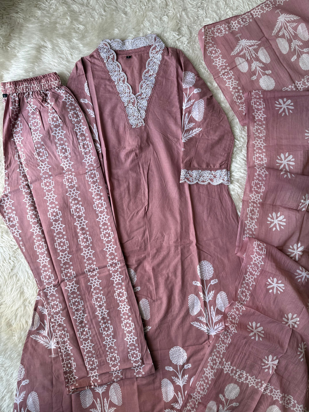 Budget Friendly Kurti Pant Dupatta Set