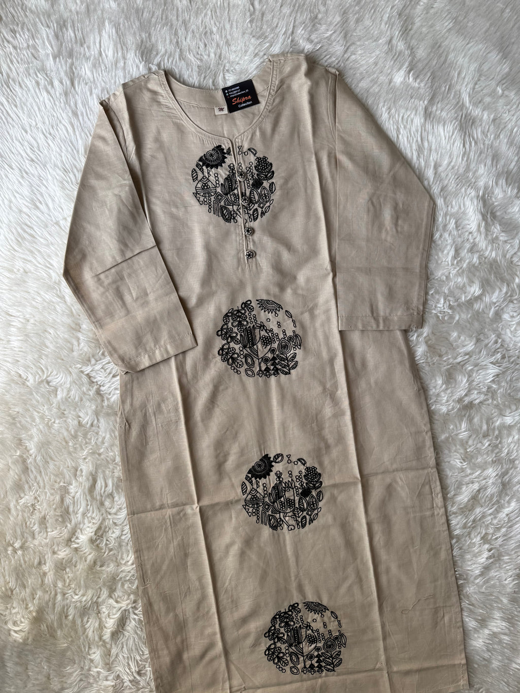 Slub Cotton Kurti Pant Set