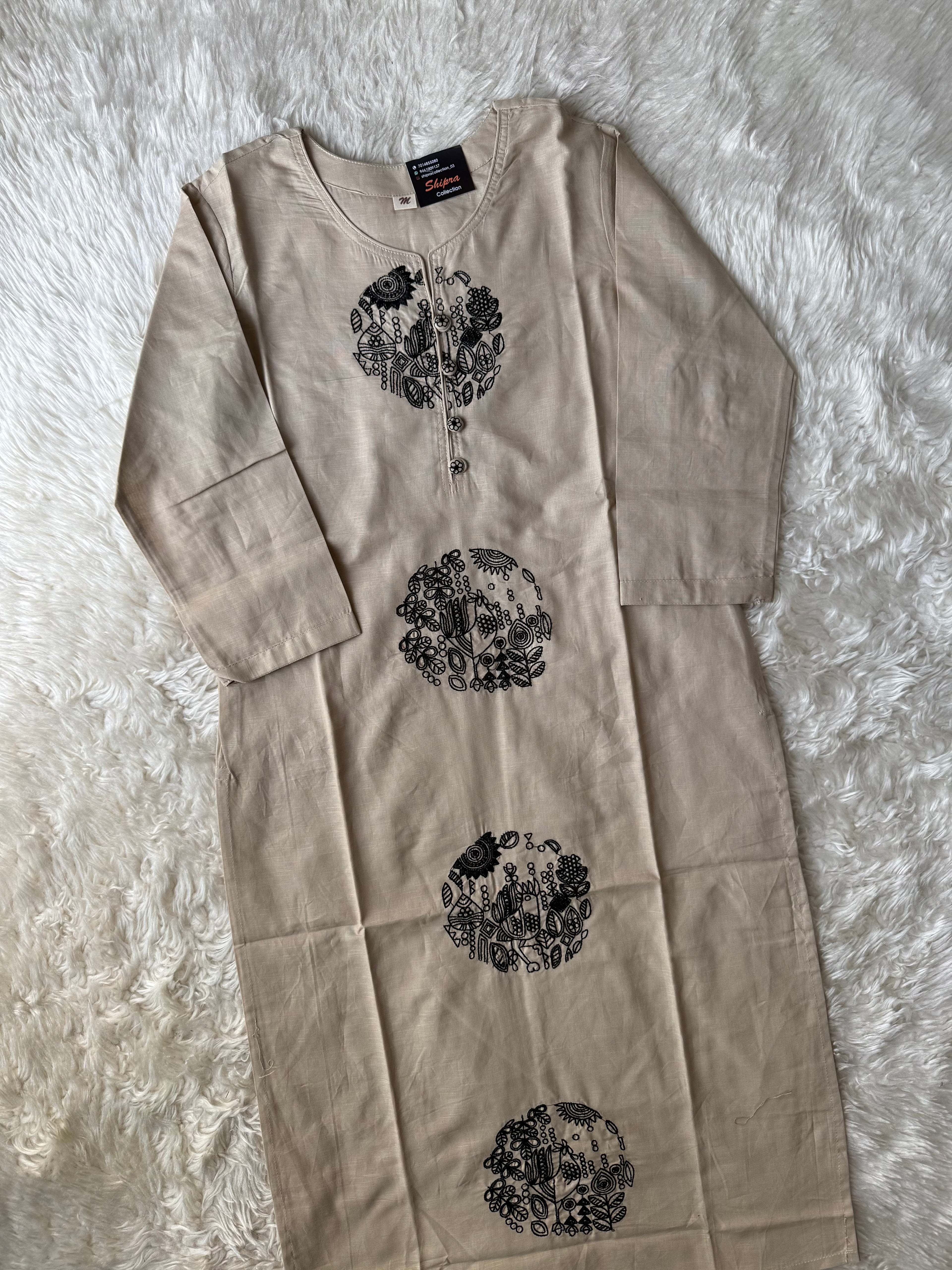 Slub Cotton Kurti Pant Set