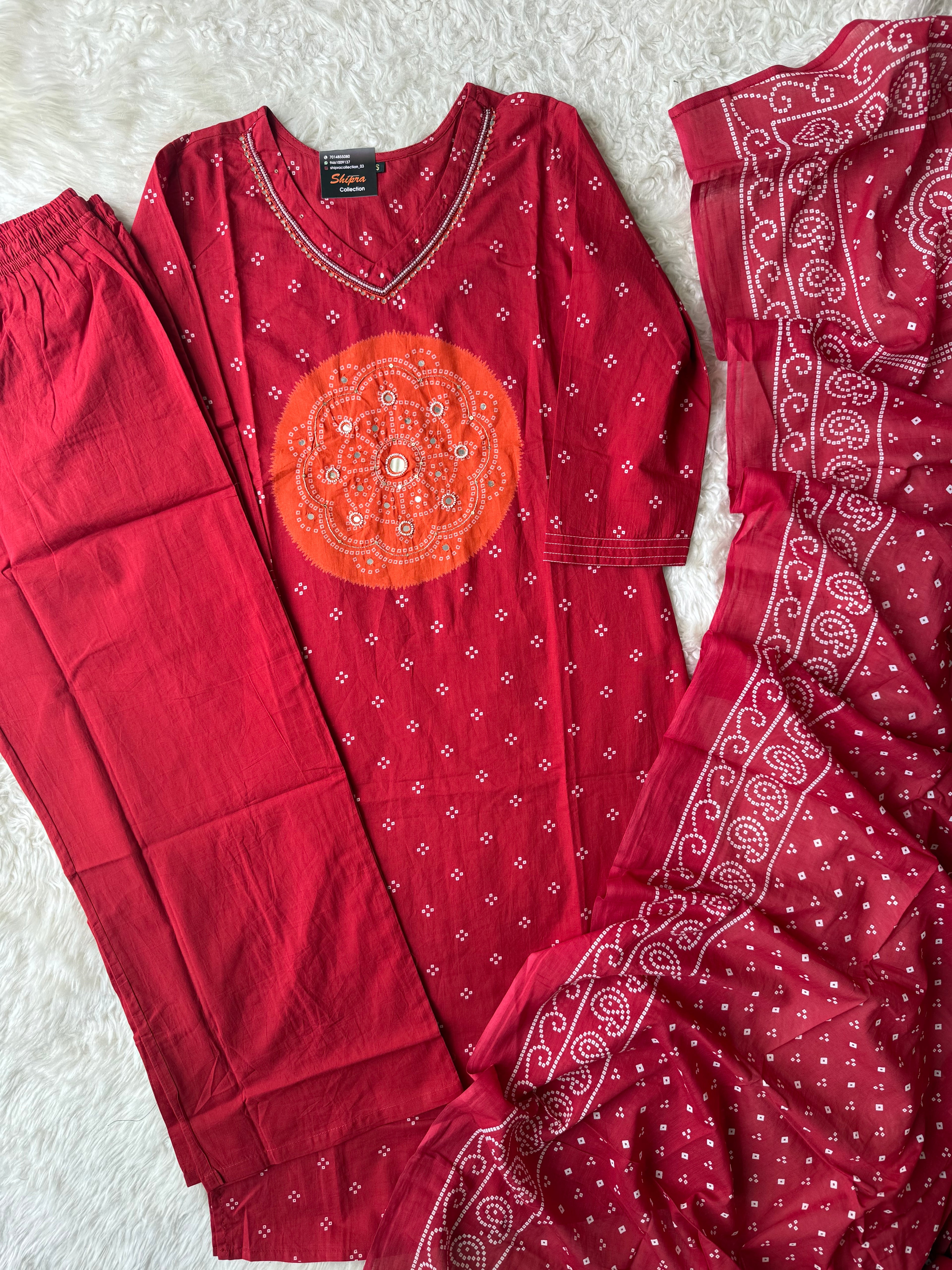 Premium Cotton Kurti Pant Dupatta Set