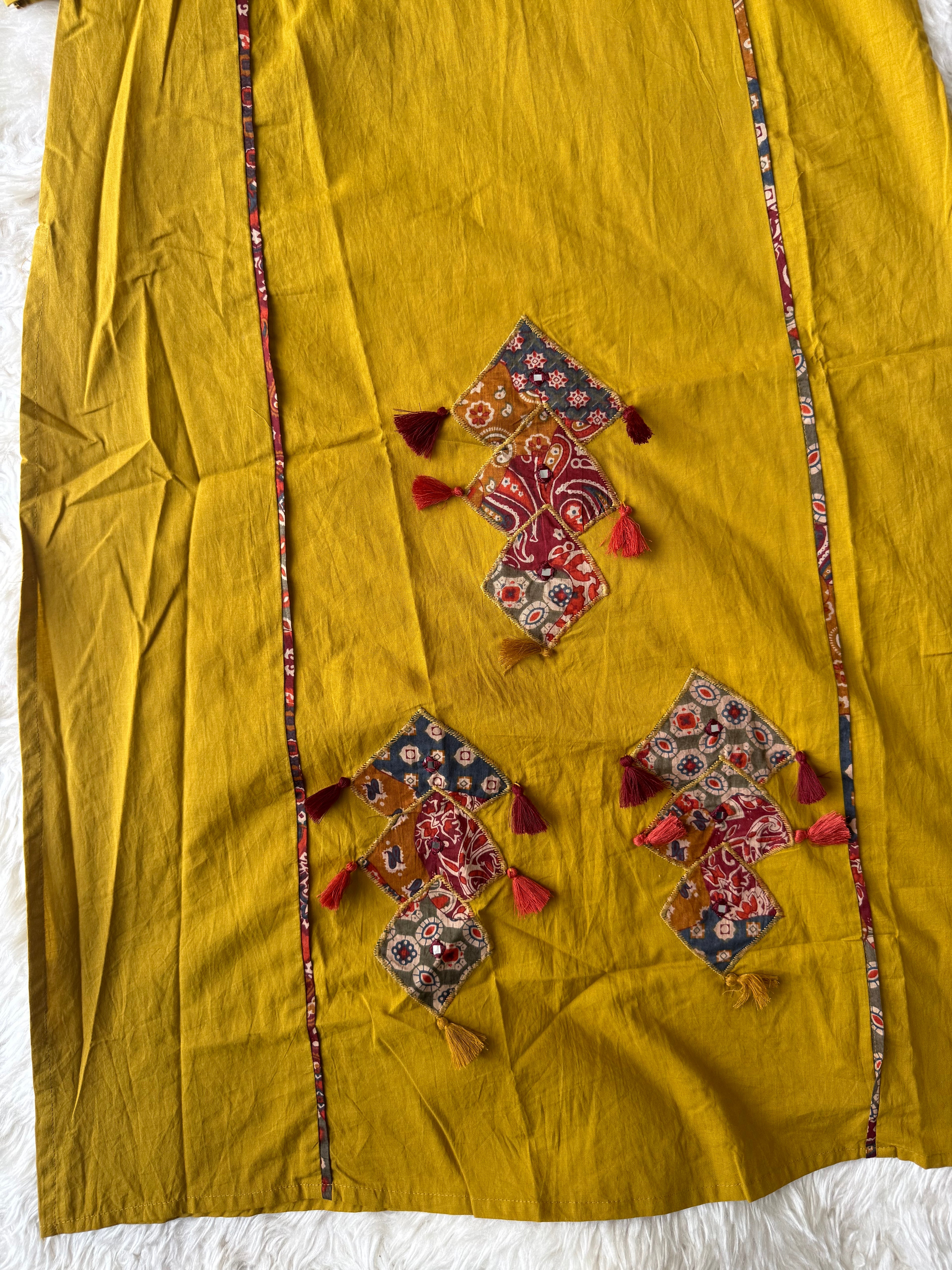Pure Cotton Aline Kurti Plazo Dupatta Set