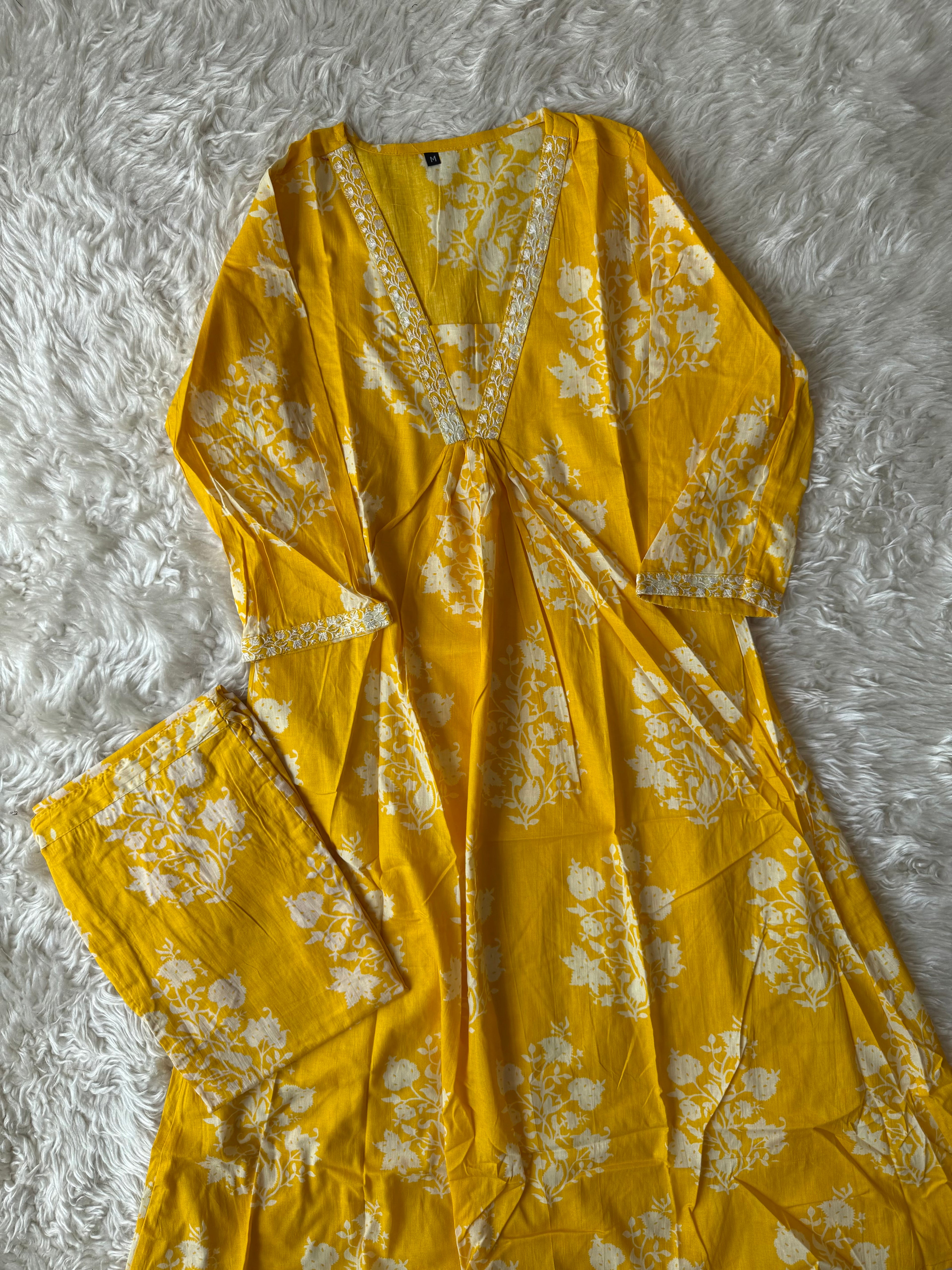 Cotton Flare Kurti Pant Set