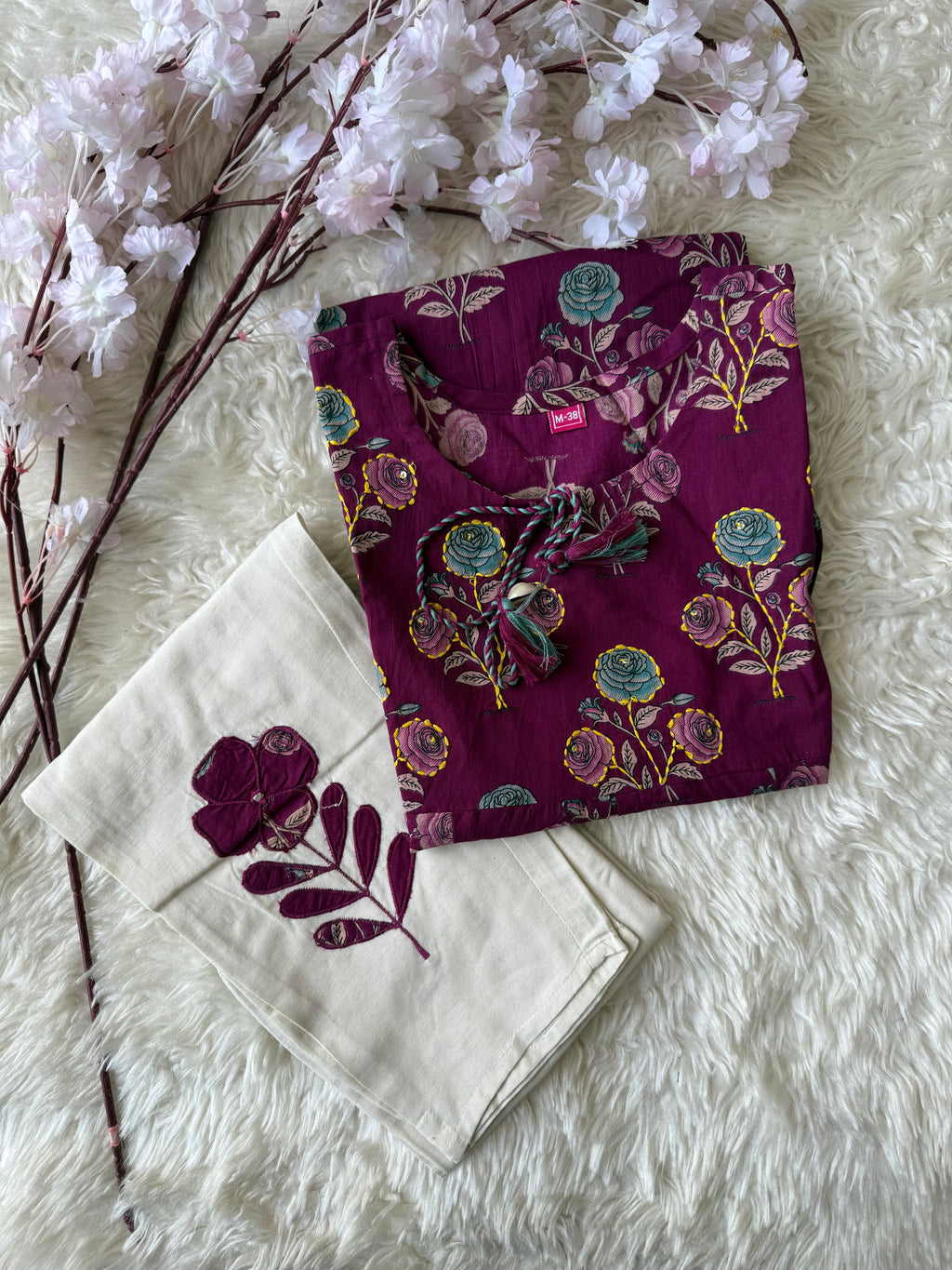 Breathable Cotton Patch Work Co-ord Set