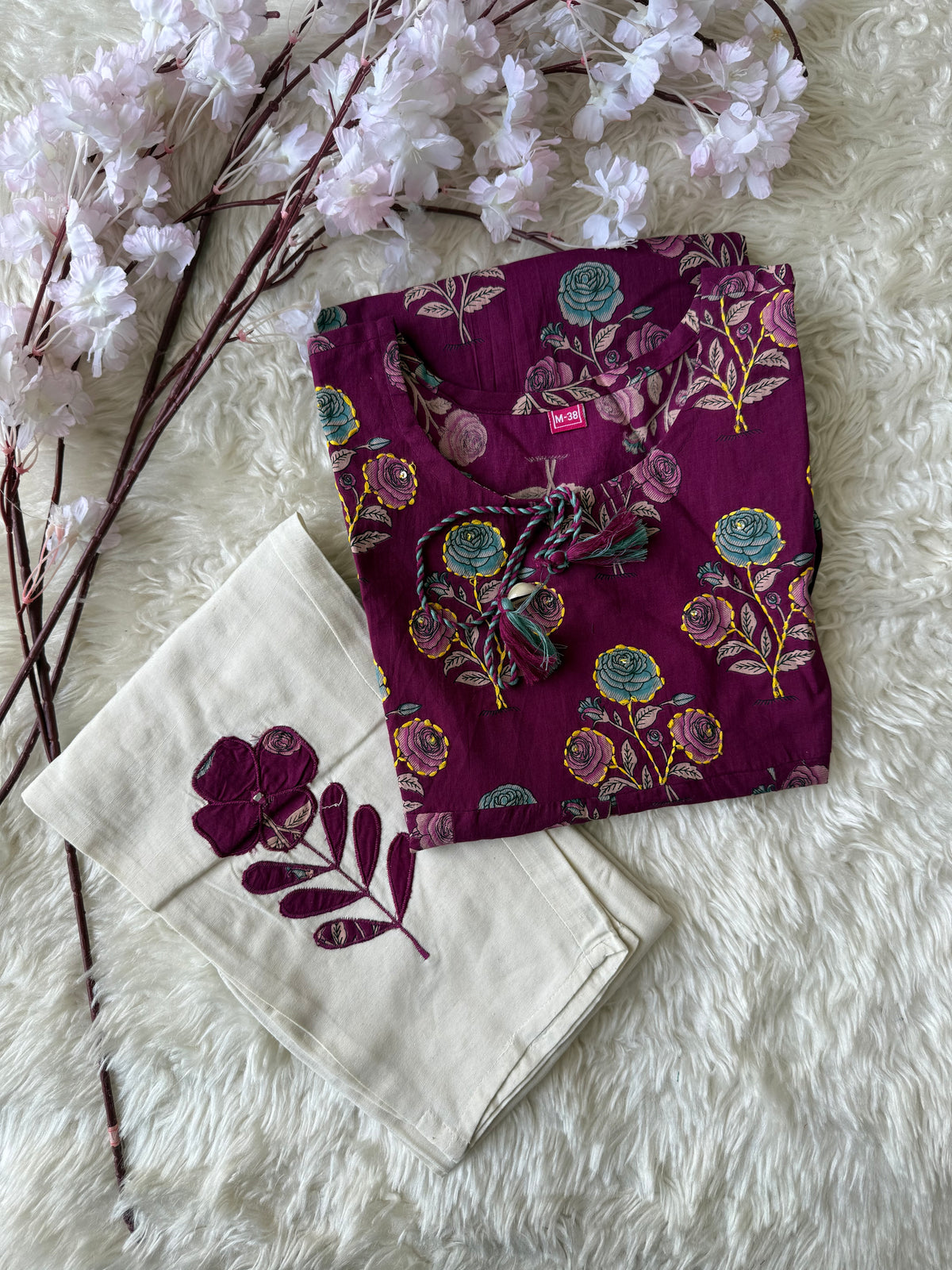 Breathable Cotton Patch Work Co-ord Set