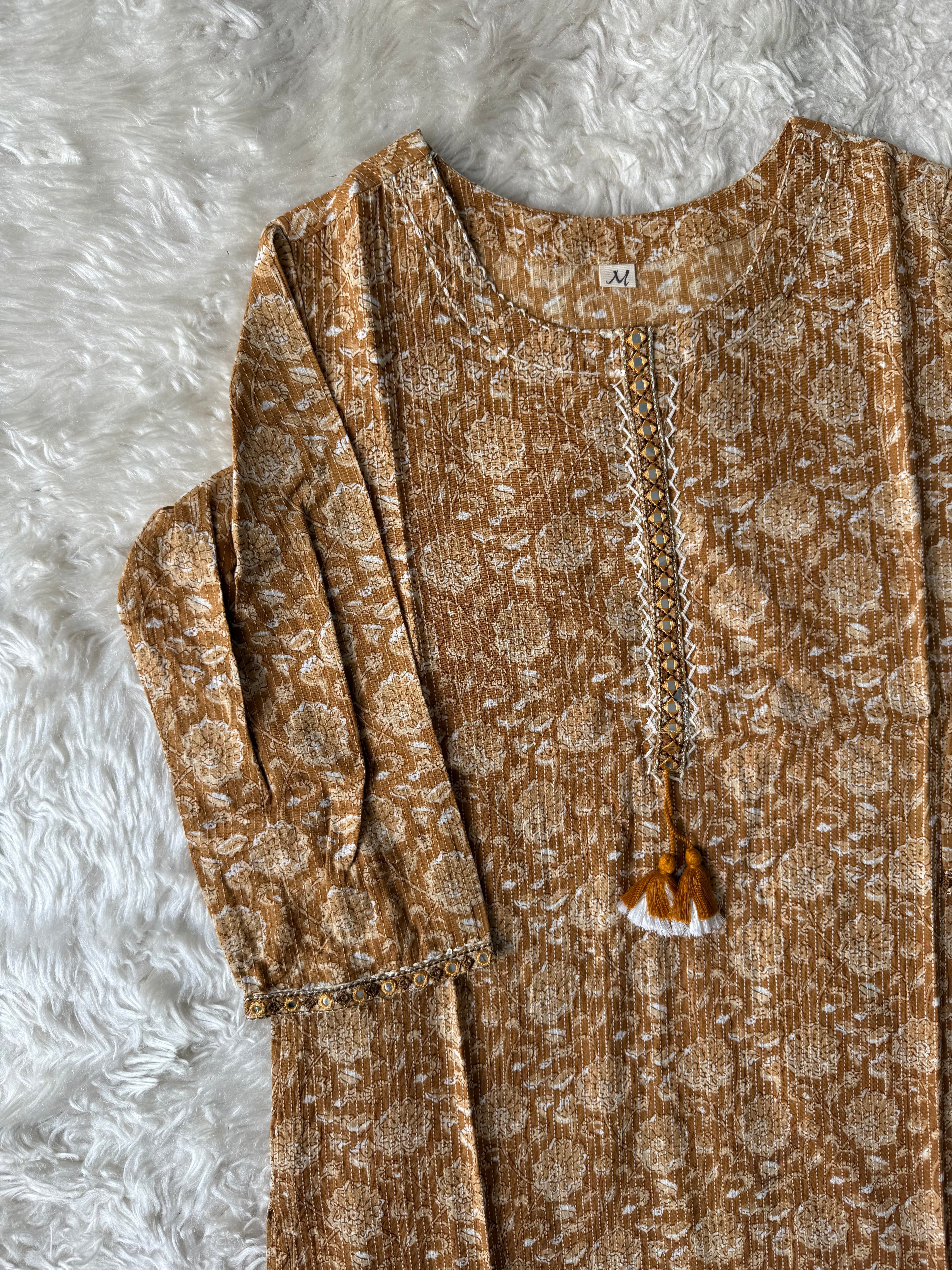 Premium Cotton “Katha” Details Kurti