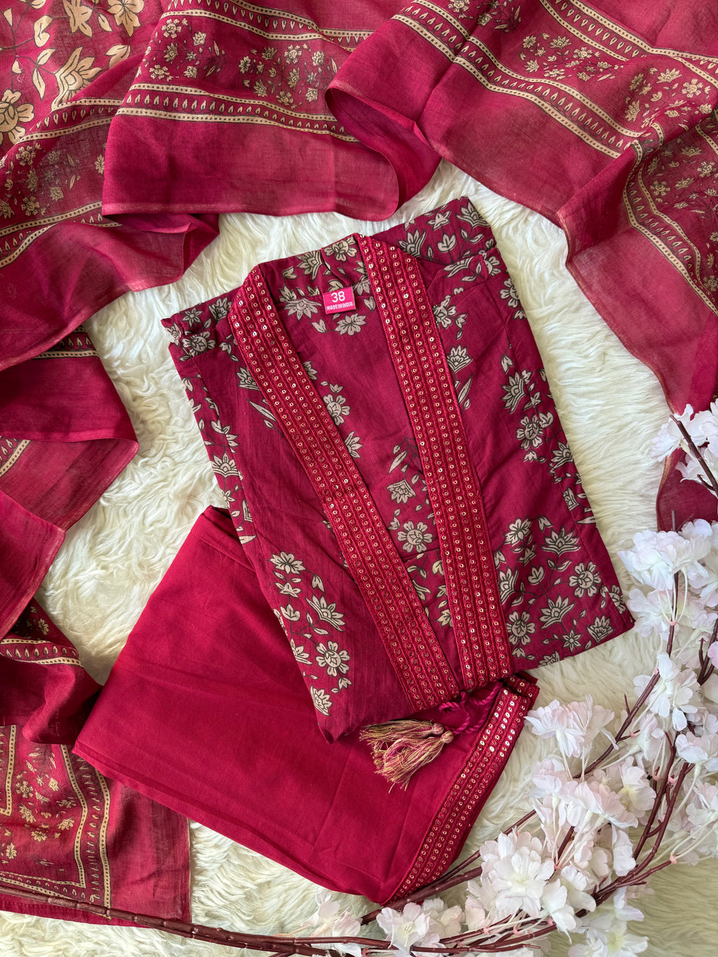 Premium Cotton Kurti Pant Dupatta Set