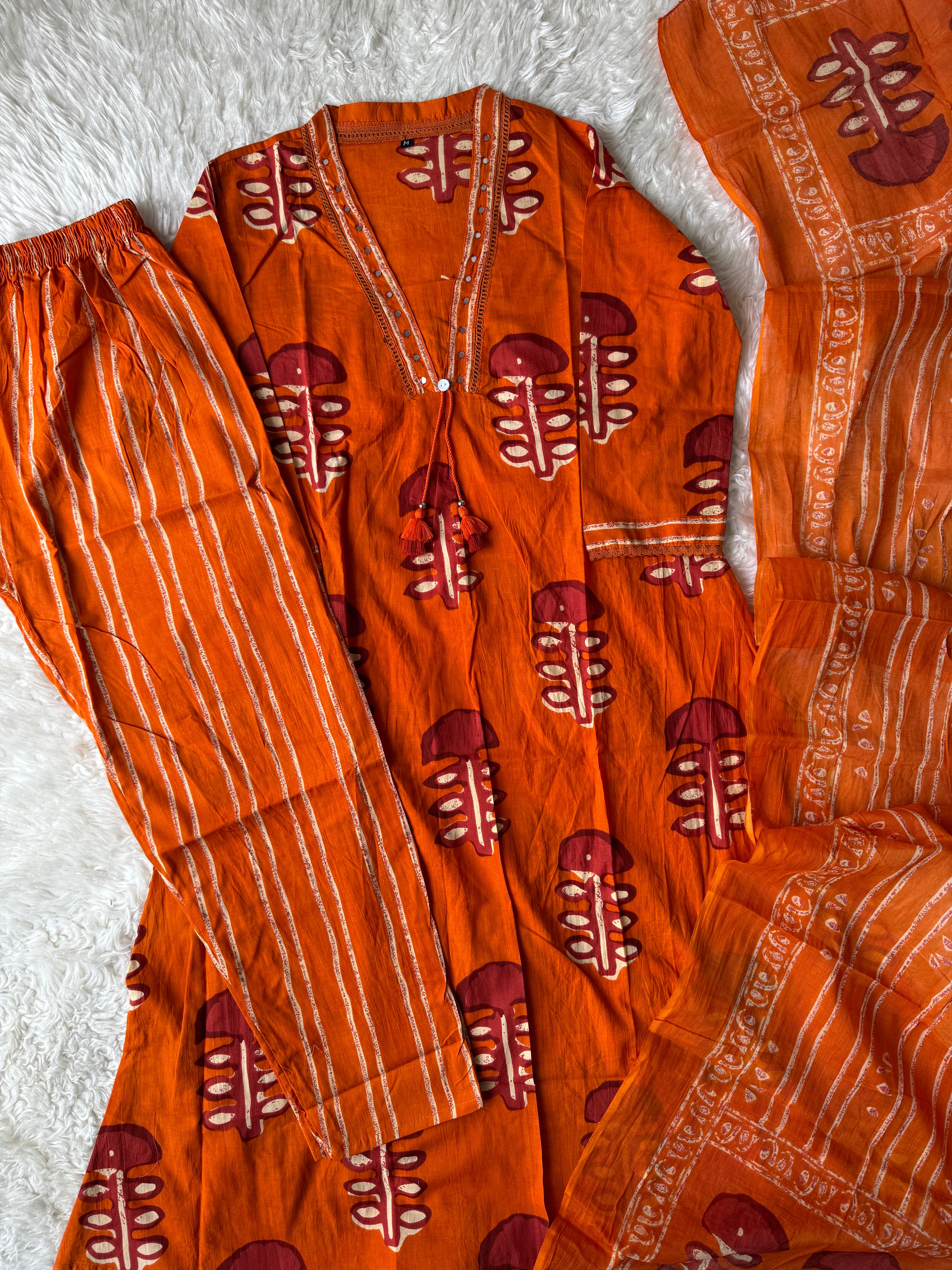 Budget Friendly Kurti Pant Dupatta Set