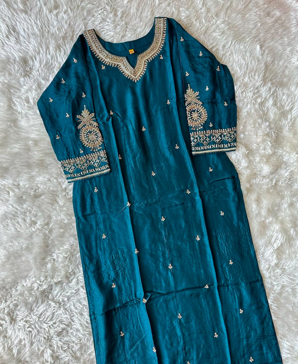 Pure Silk Kurti Pant Dupatta Set