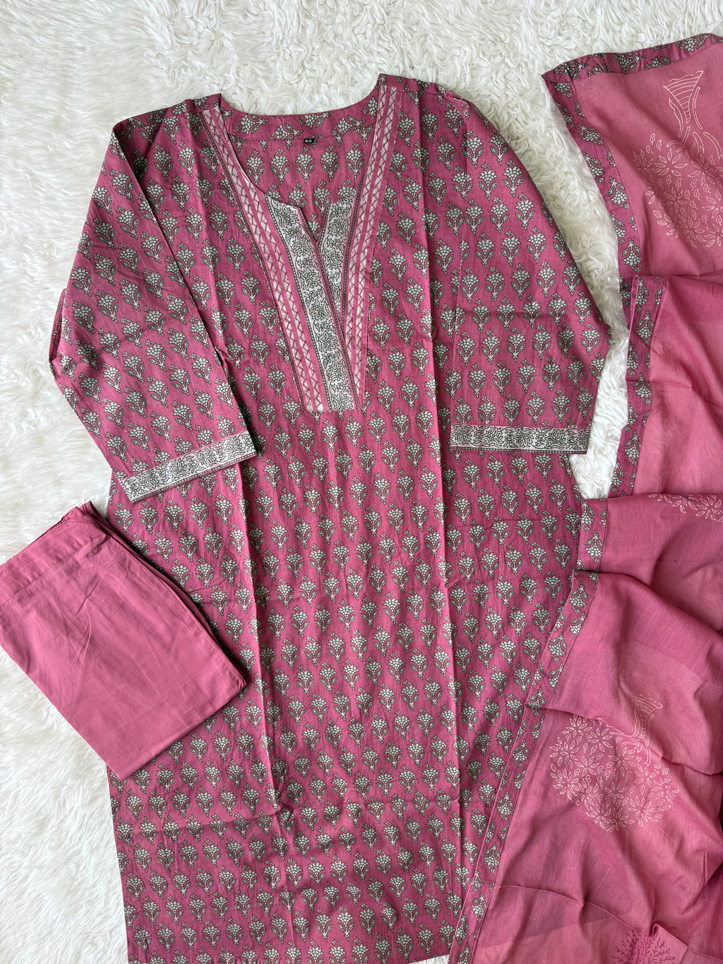 Premium Cotton Kurti Pant Dupatta Set