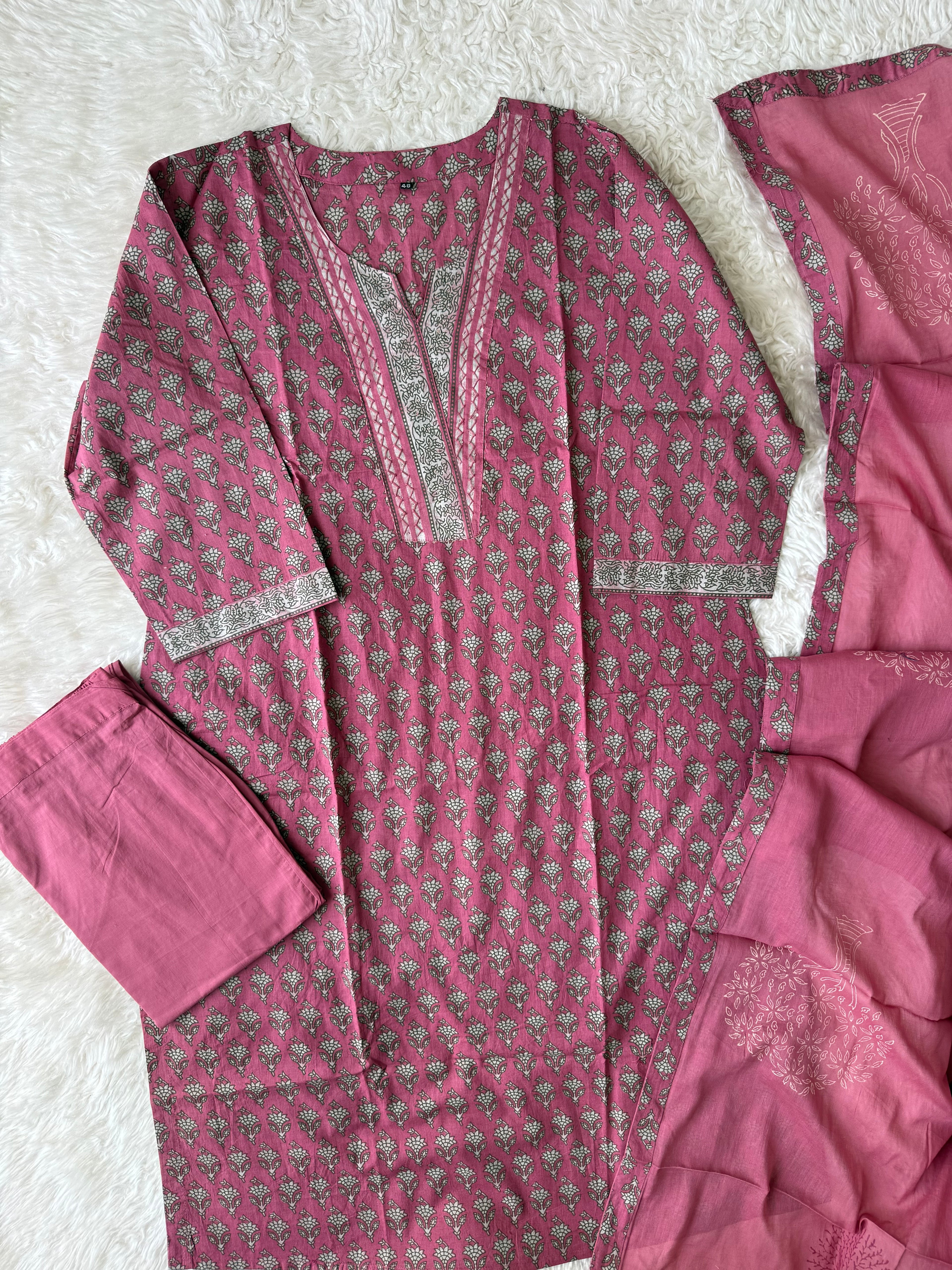 Premium Cotton Kurti Pant Dupatta Set