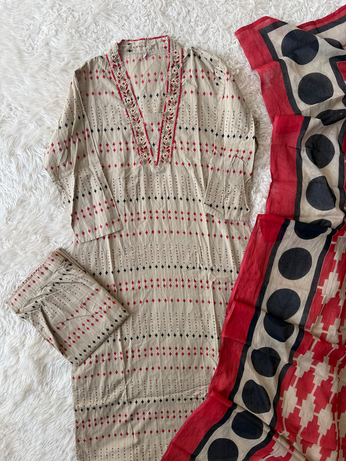 Premium Cotton Kurti Pant Dupatta Set