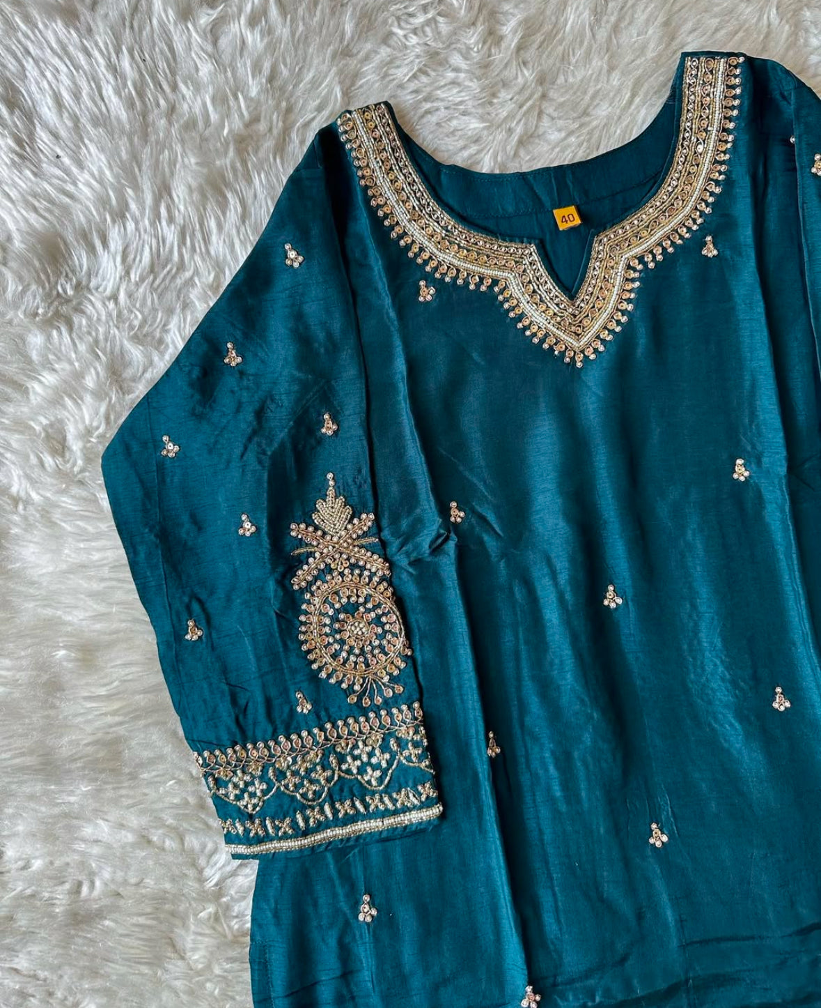 Pure Silk Kurti Pant Dupatta Set