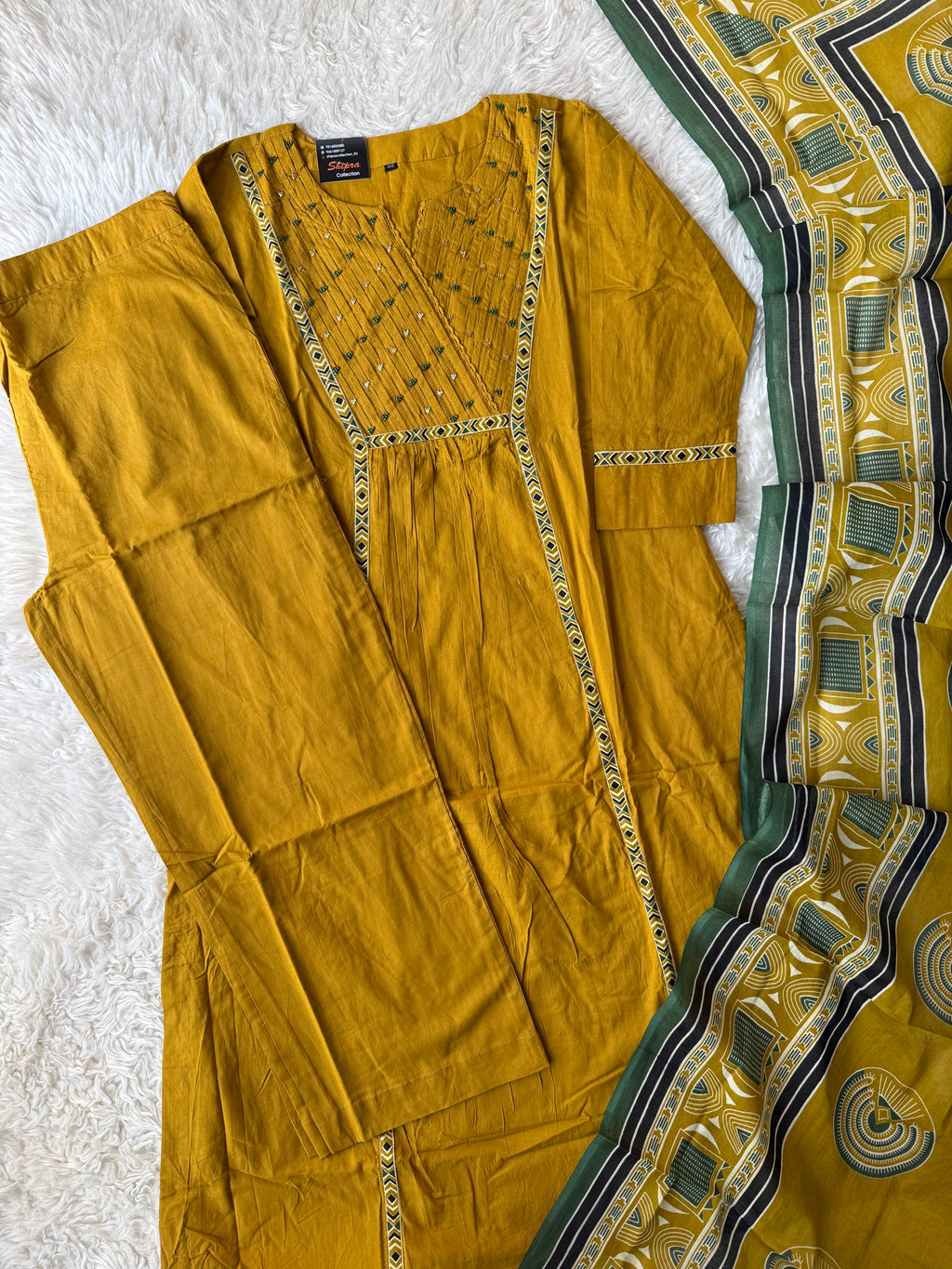 Premium Cotton Kurti Pant Dupatta Set