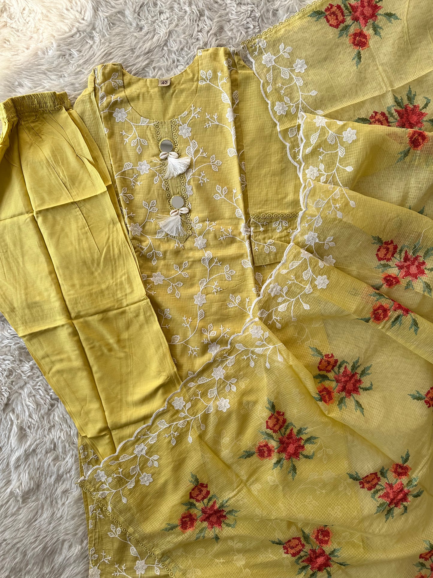 Doriya Love Kurti Pant Paired With Mati Dupatta Set
