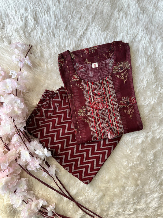 Soft Rayon Kurti Pant Set
