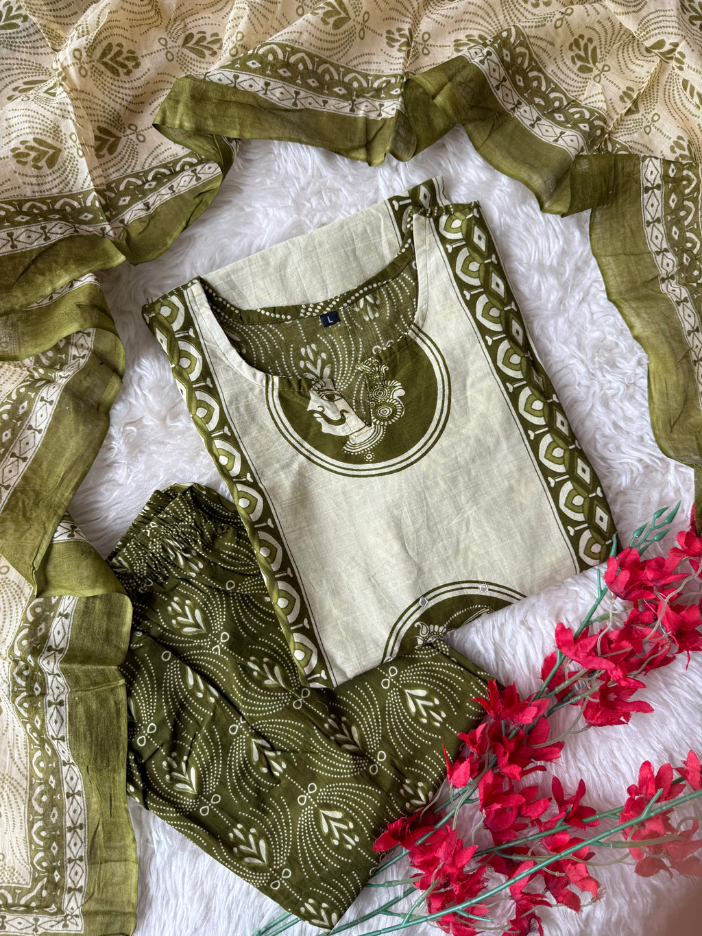 Budget Friendly Kurti Pant Dupatta Set