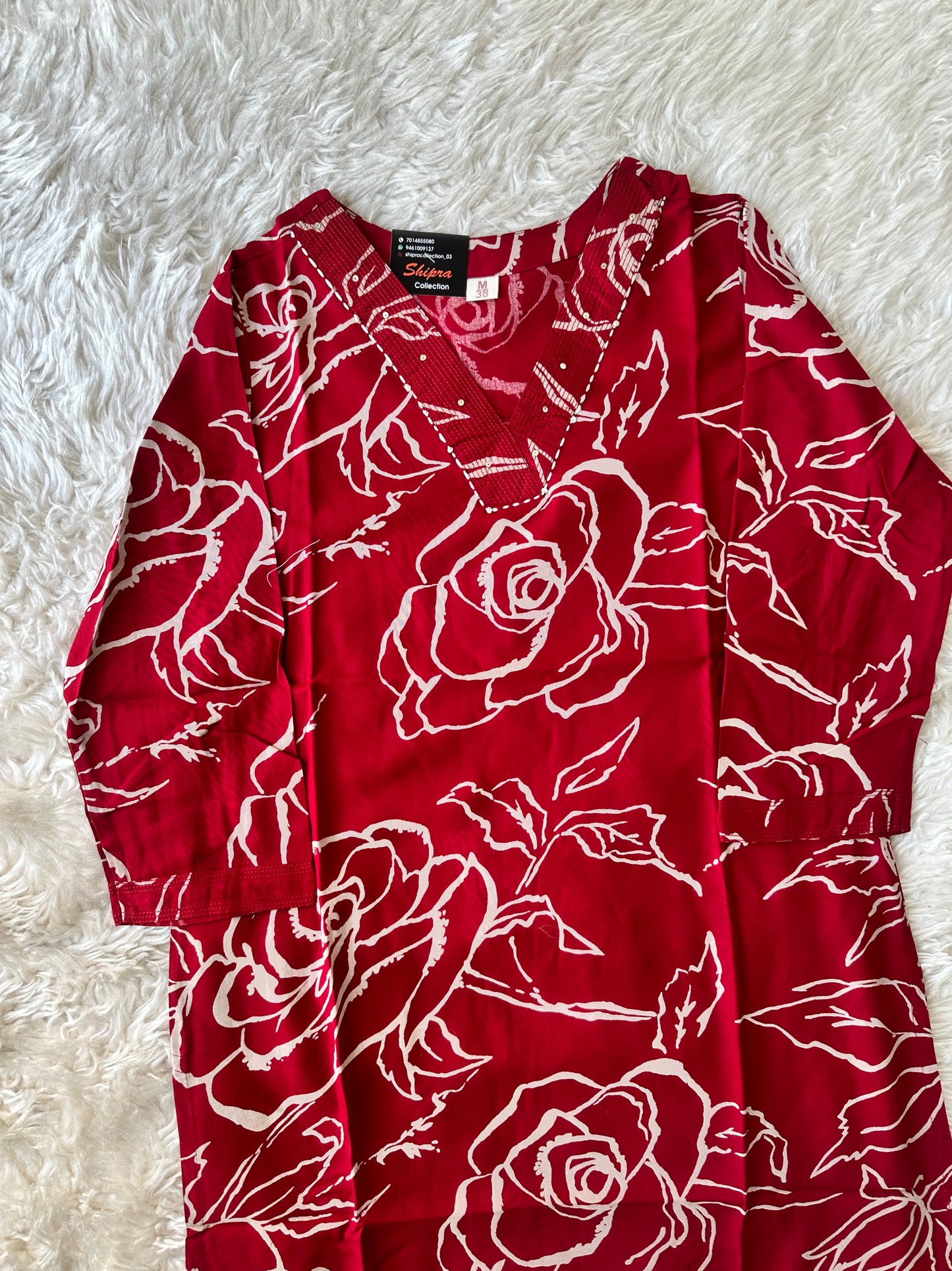 Heavy Rayon V- Neck Kurti
