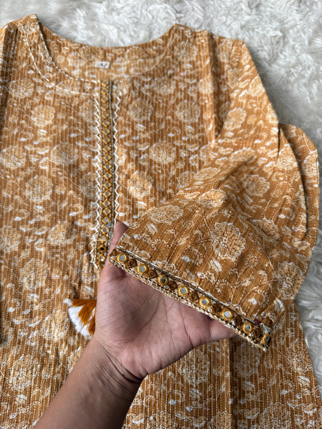 Premium Cotton “Katha” Details Kurti