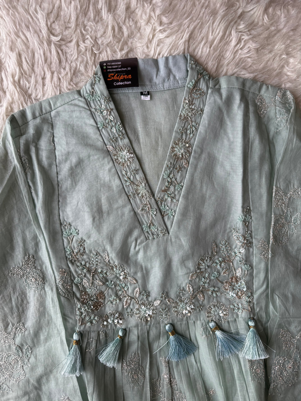 Pure Mul Chanderi Kurti Pant Dupatta Set