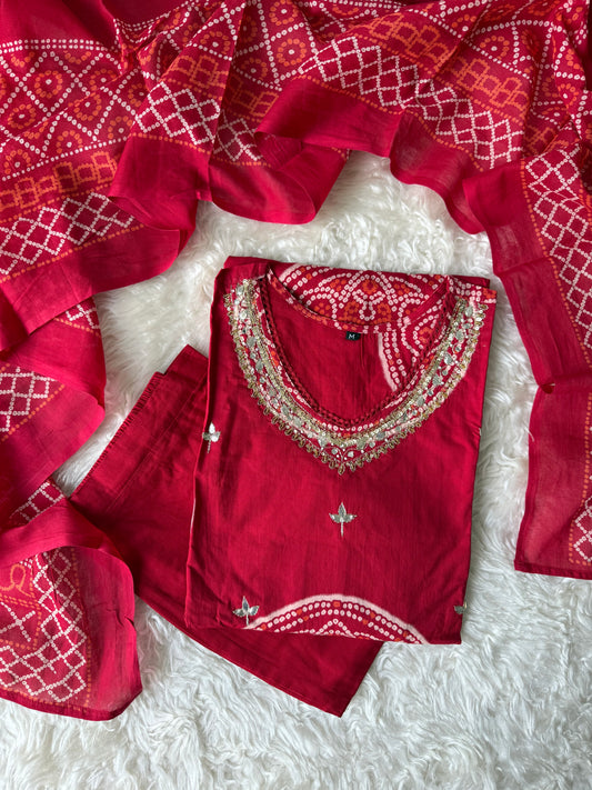 Premium Cotton Kurti Pant Dupatta Set