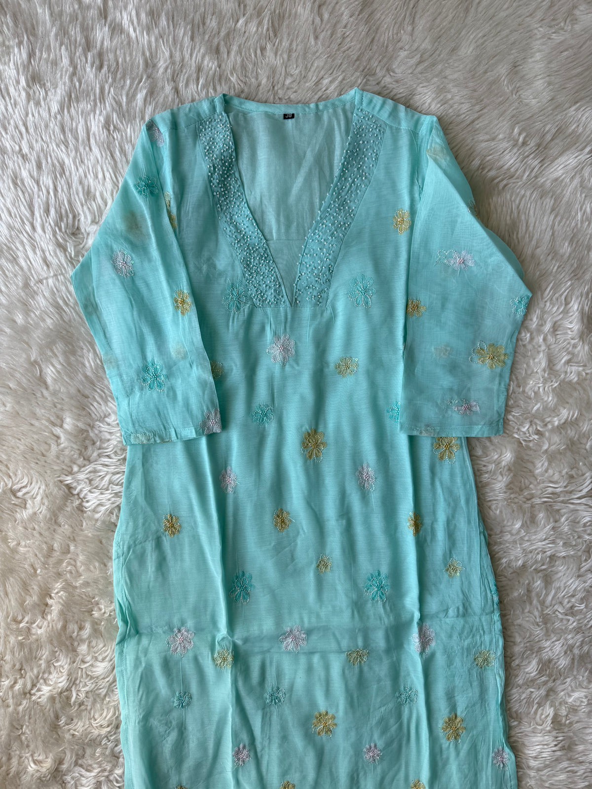 Mul Chanderi Kurti Pant Dupatta Set