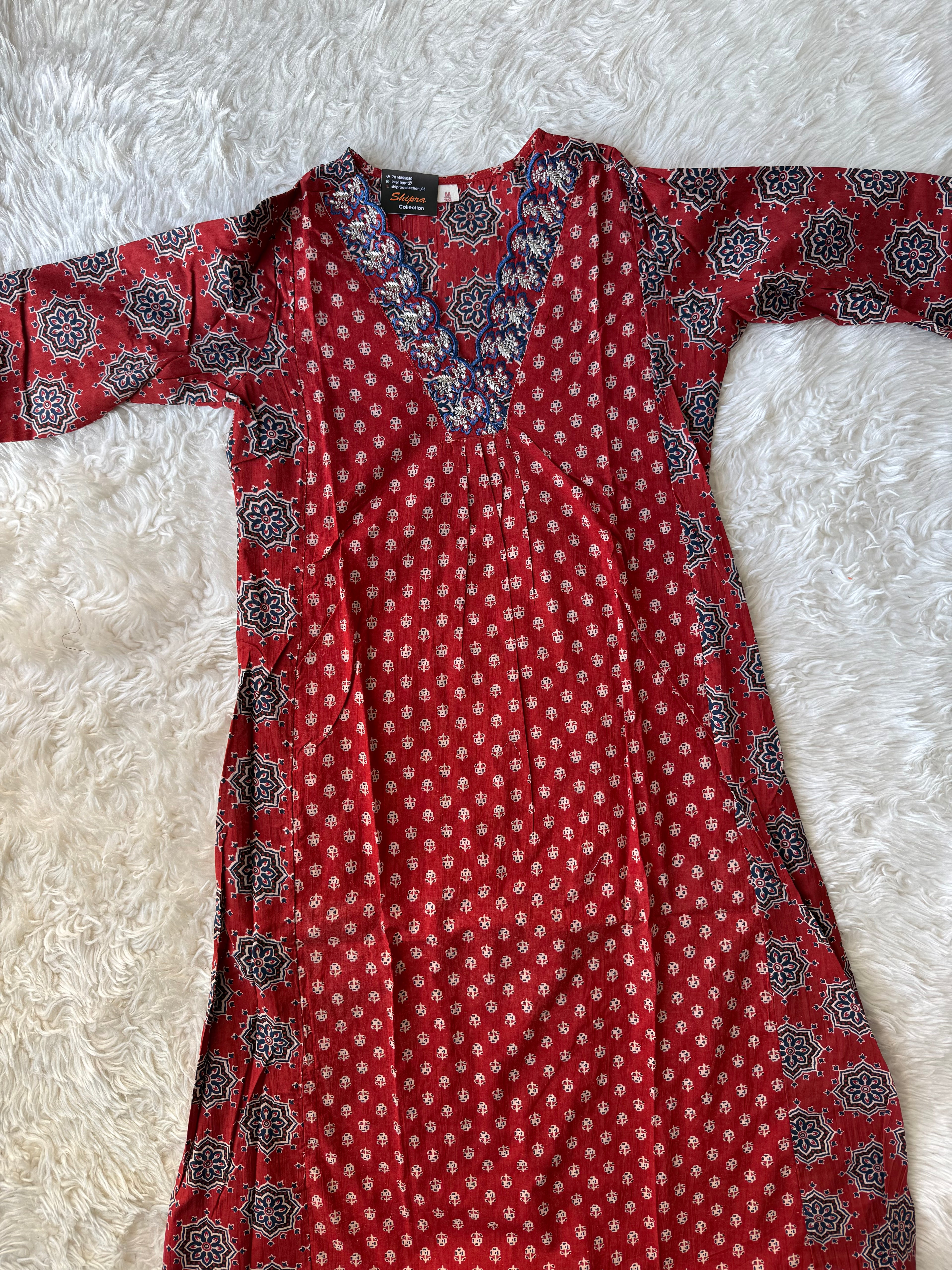 Pure Cotton Kurti Pant Dupatta Set