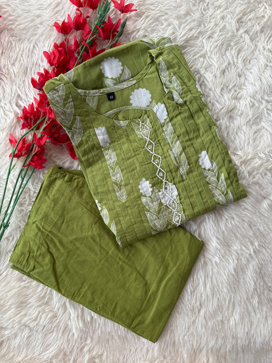 Cotton FLARE Kurti Pant Set