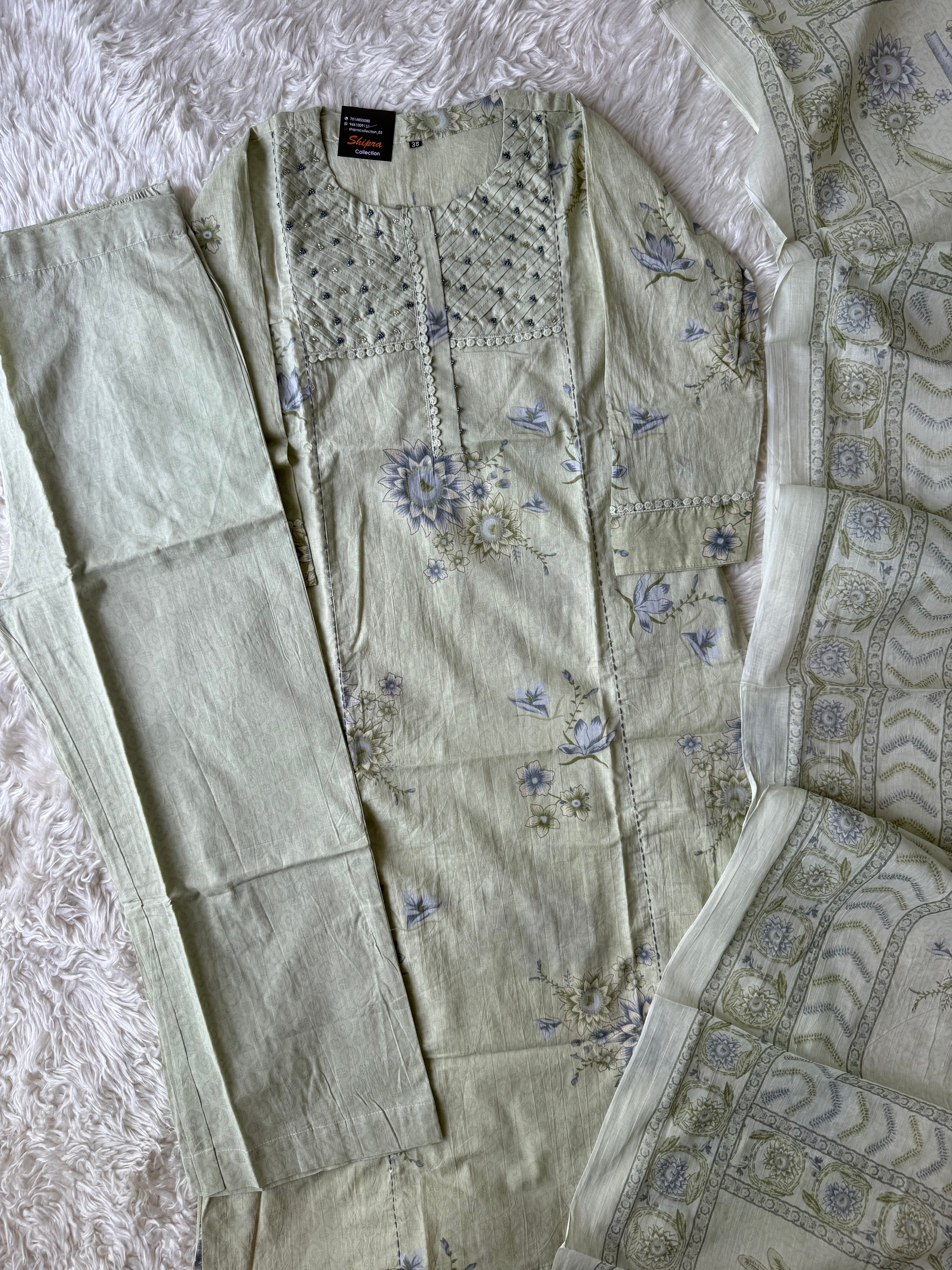Premium Cotton Kurti Pant Dupatta Set