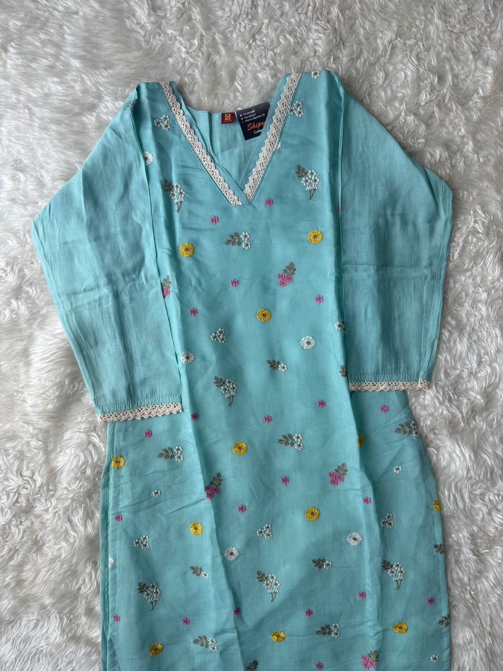Mul Chanderi Kurti Pant Dupatta Set
