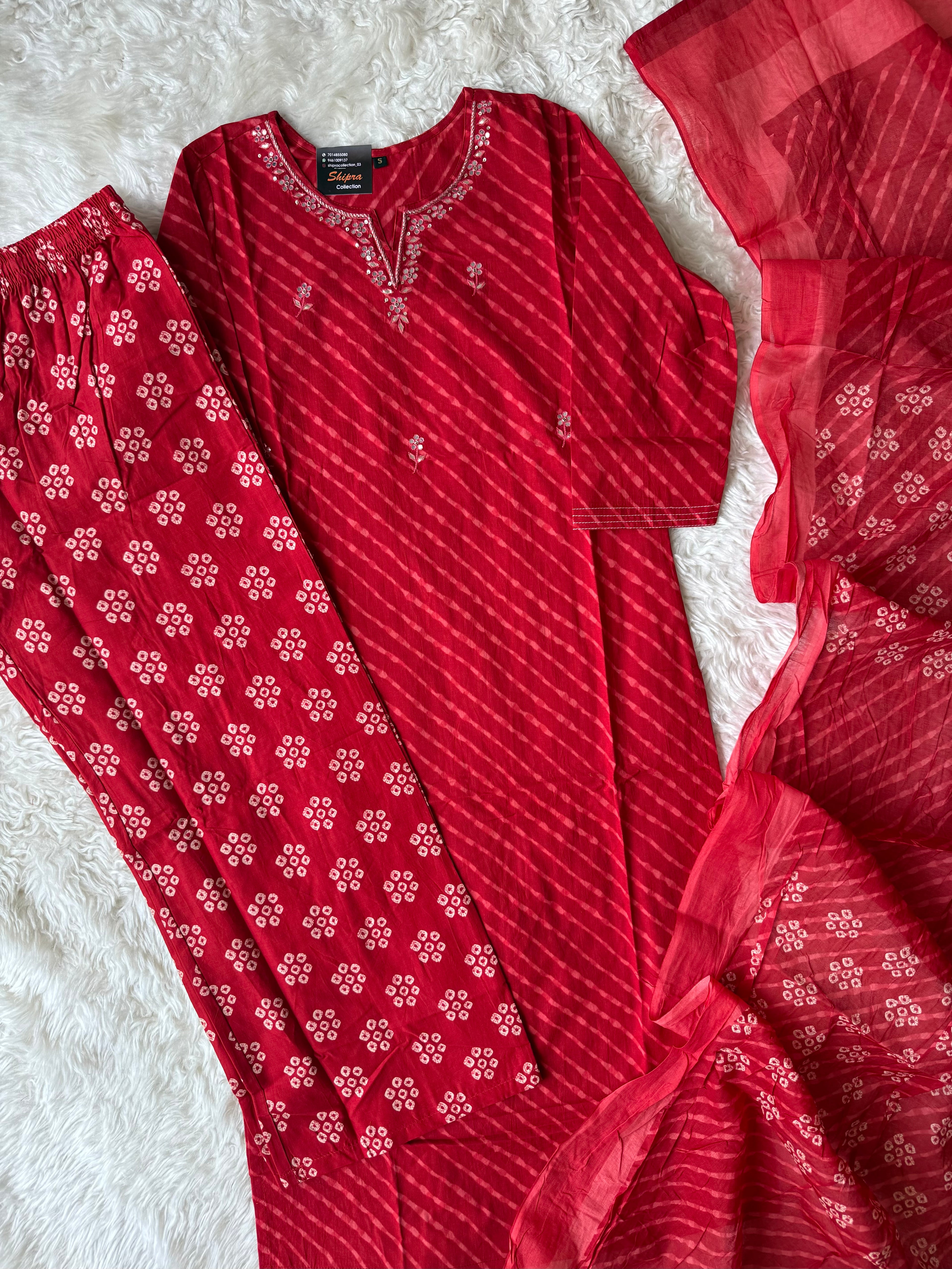 Premium Cotton Lehariya Set