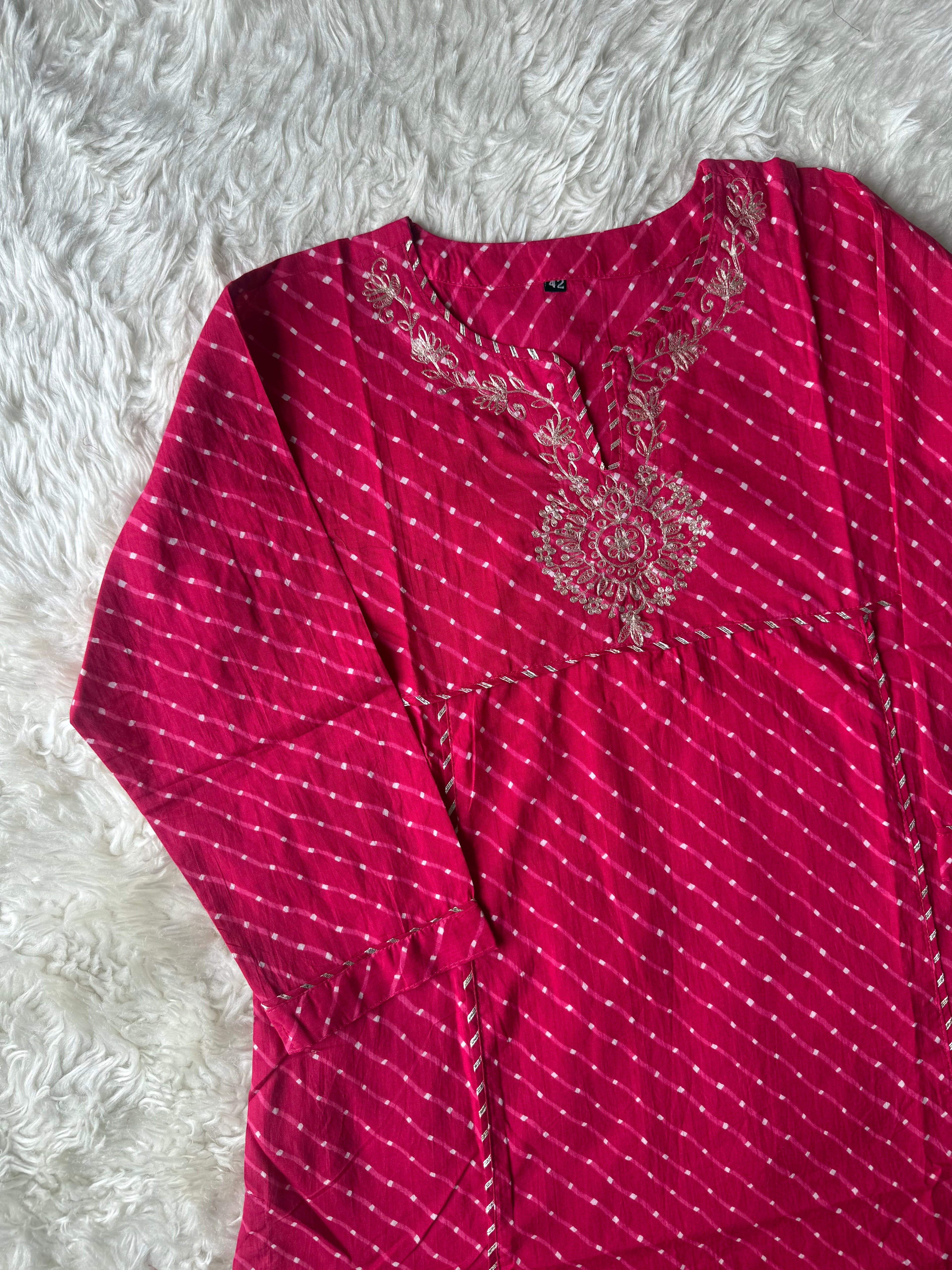 Premium Cotton Lehariya Kurti