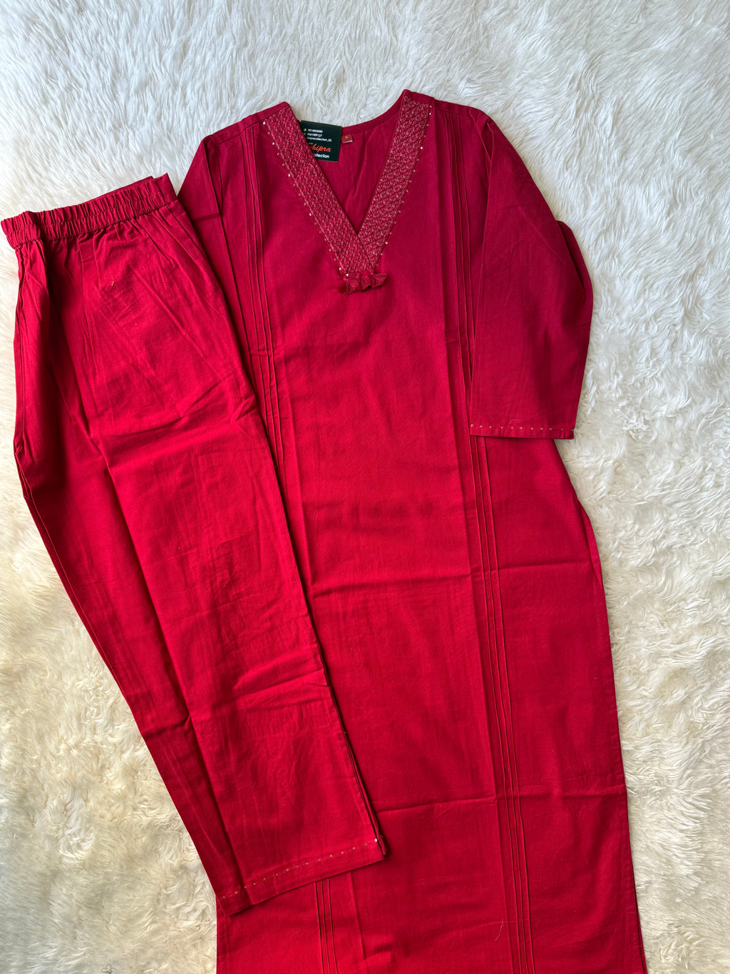Premium Khadi Cotton Kurti Pant Set