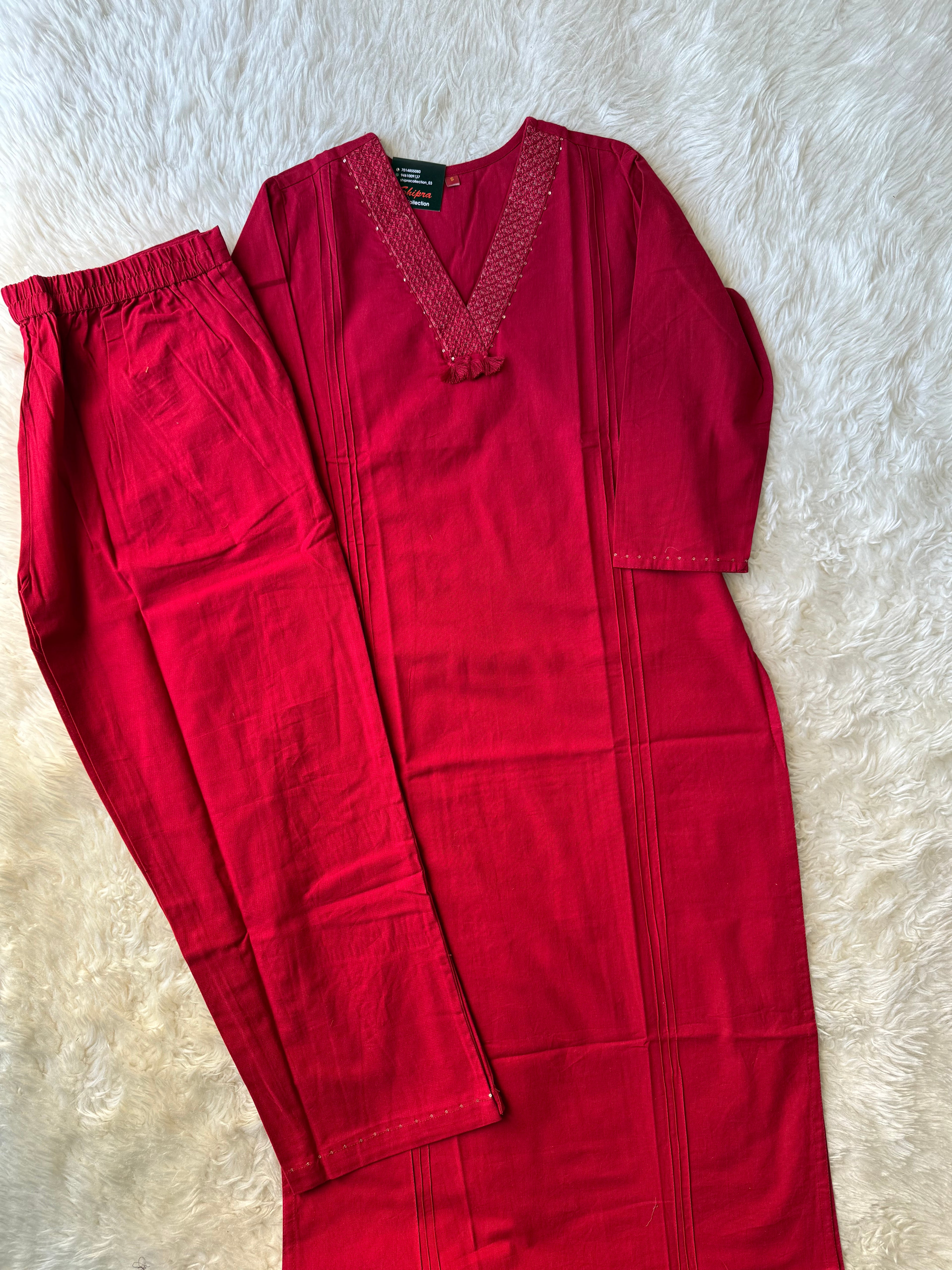 Premium Khadi Cotton Kurti Pant Set