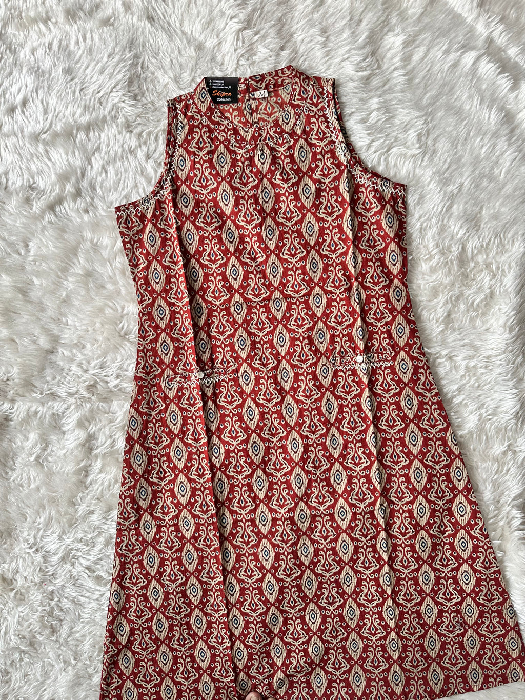 Pure Cotton Sleeveless Kurti Pant Set