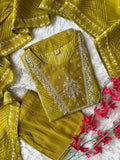Pure Muslin Silk Kurti Pant Dupatta Set