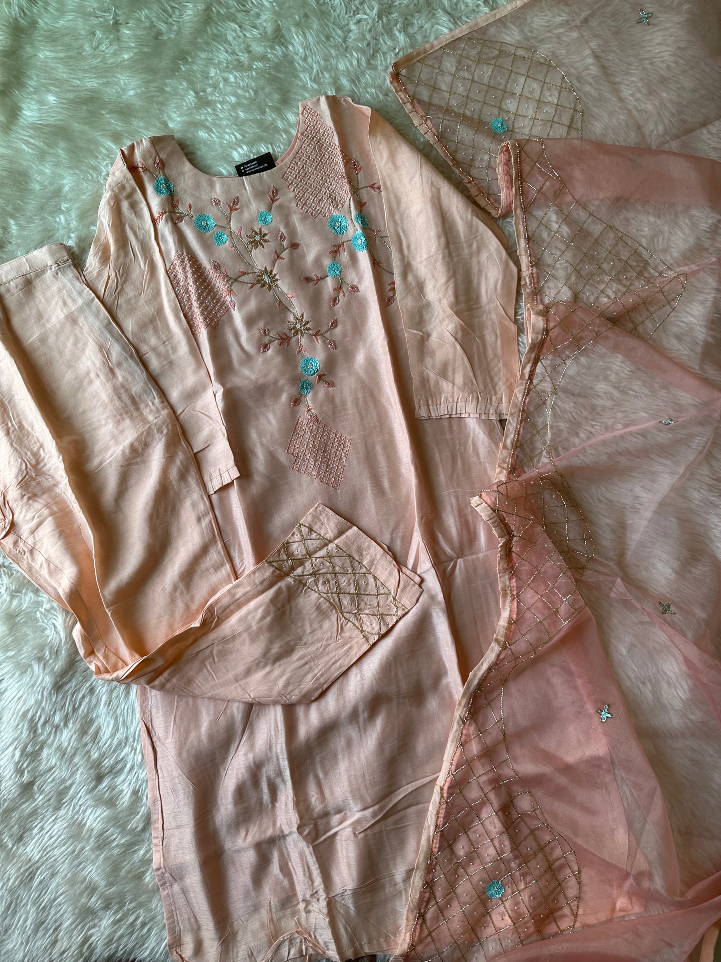 Pure Silk Kurti Pant Dupatta Set