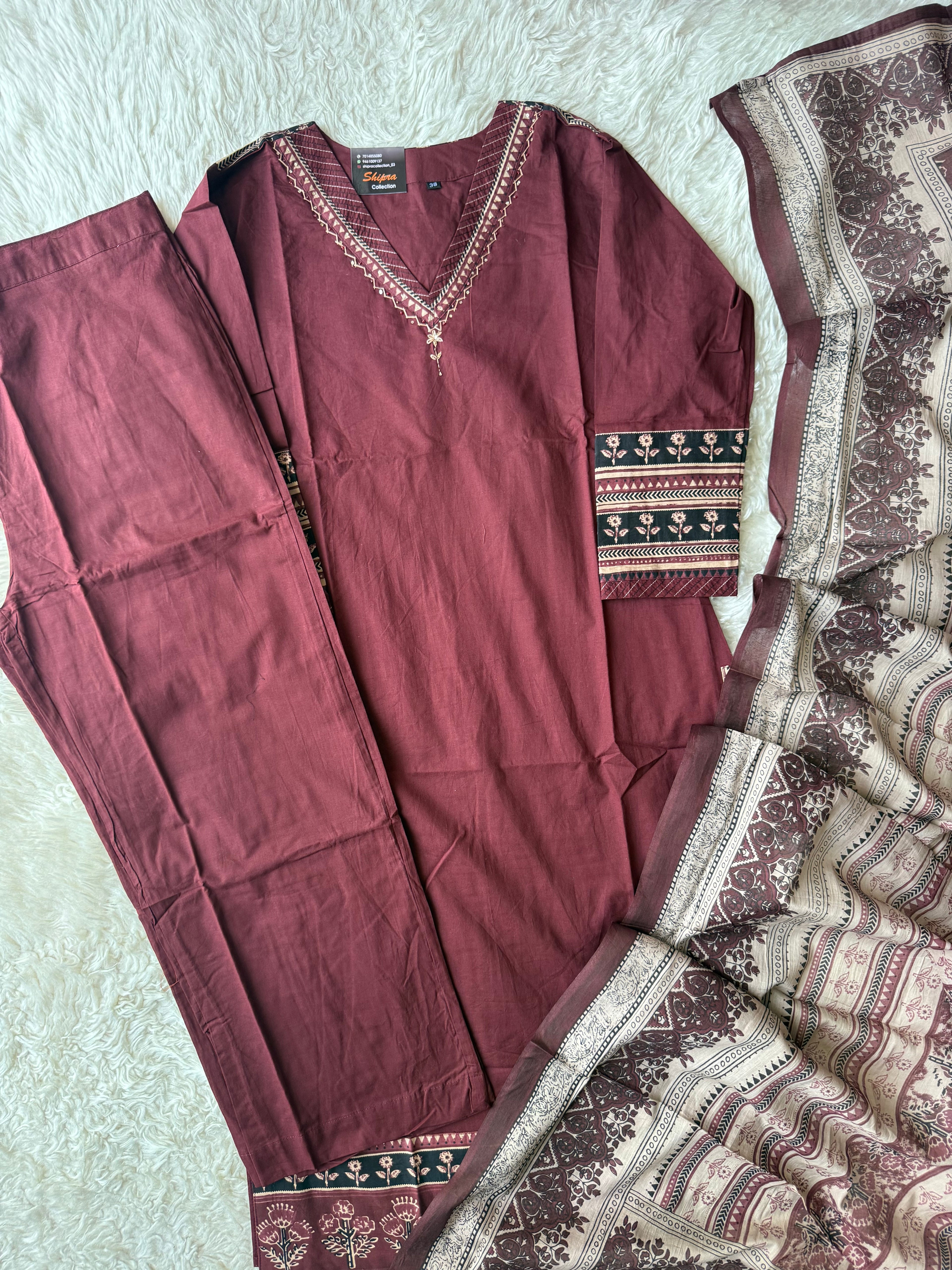 Premium Cotton Kurti Pant Dupatta Set