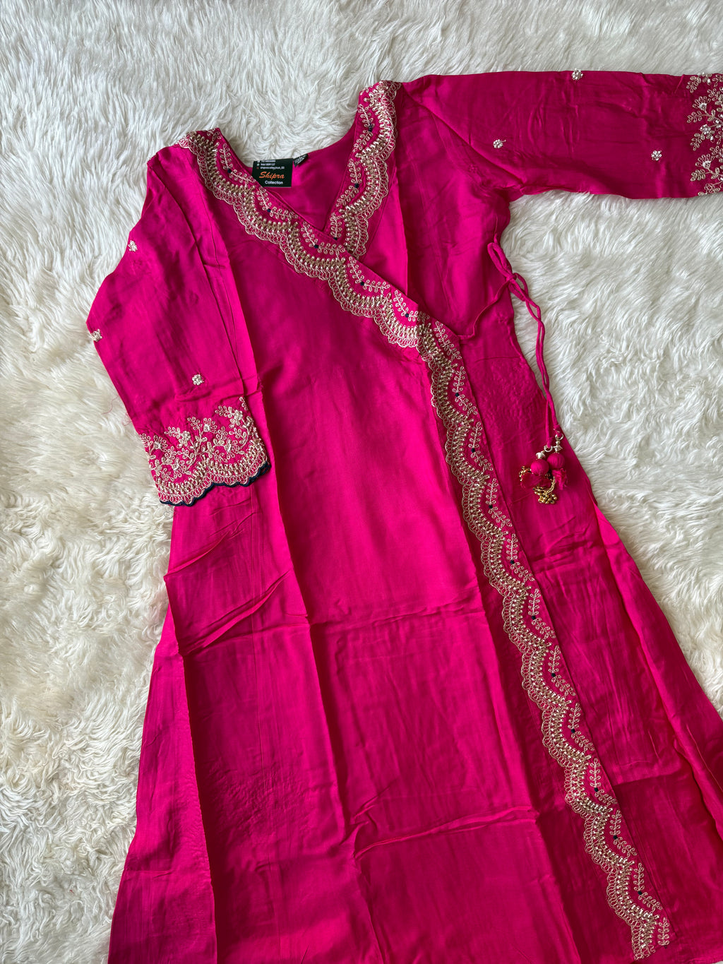 Russian Silk Kurti Pant Dupatta Set