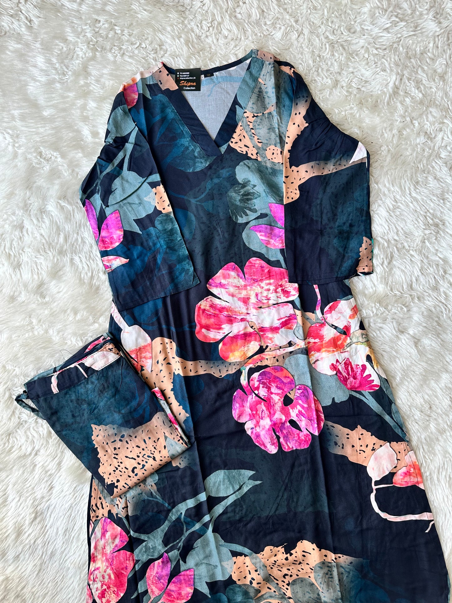 Makhan Fabric feel💕 Kurti Plazo Set