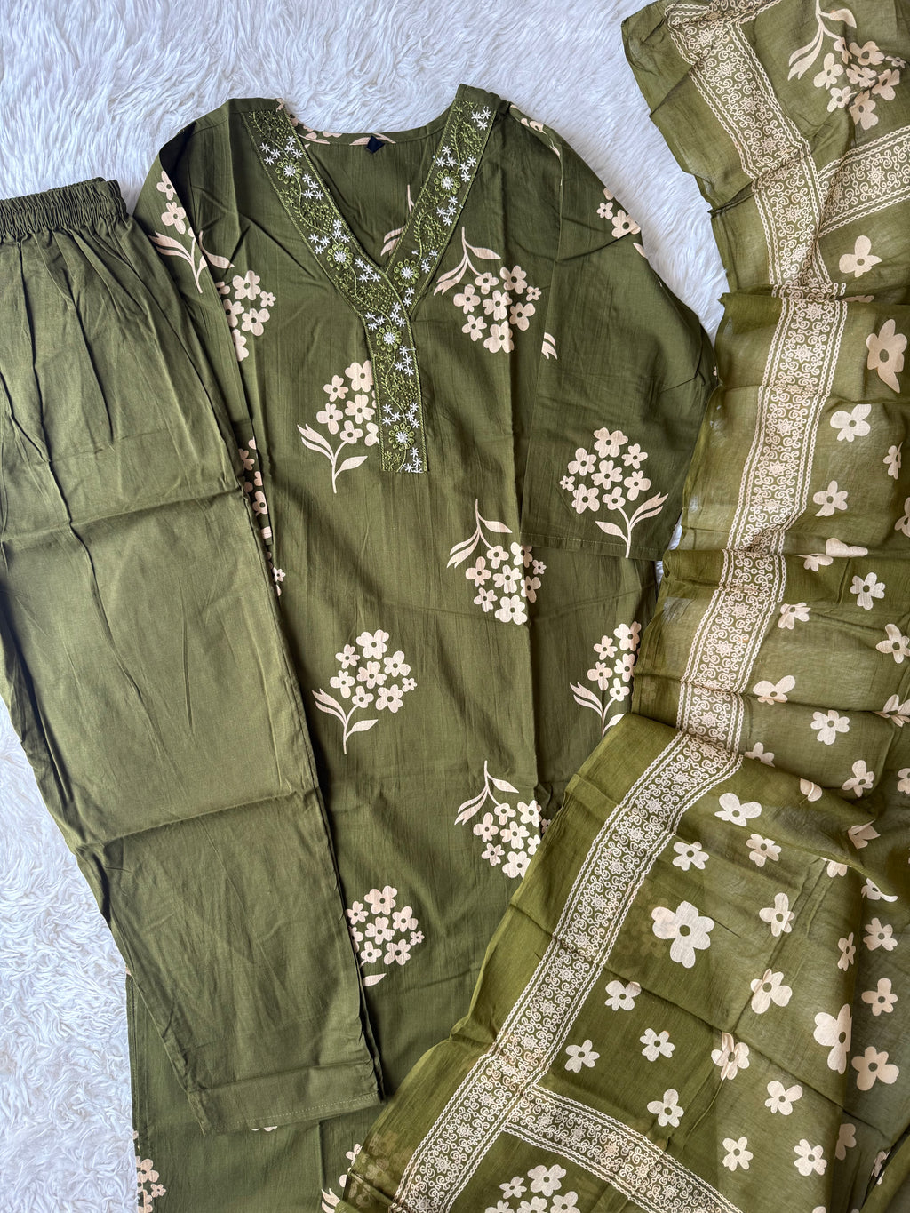 Budget Friendly Kurti Pant Dupatta Set