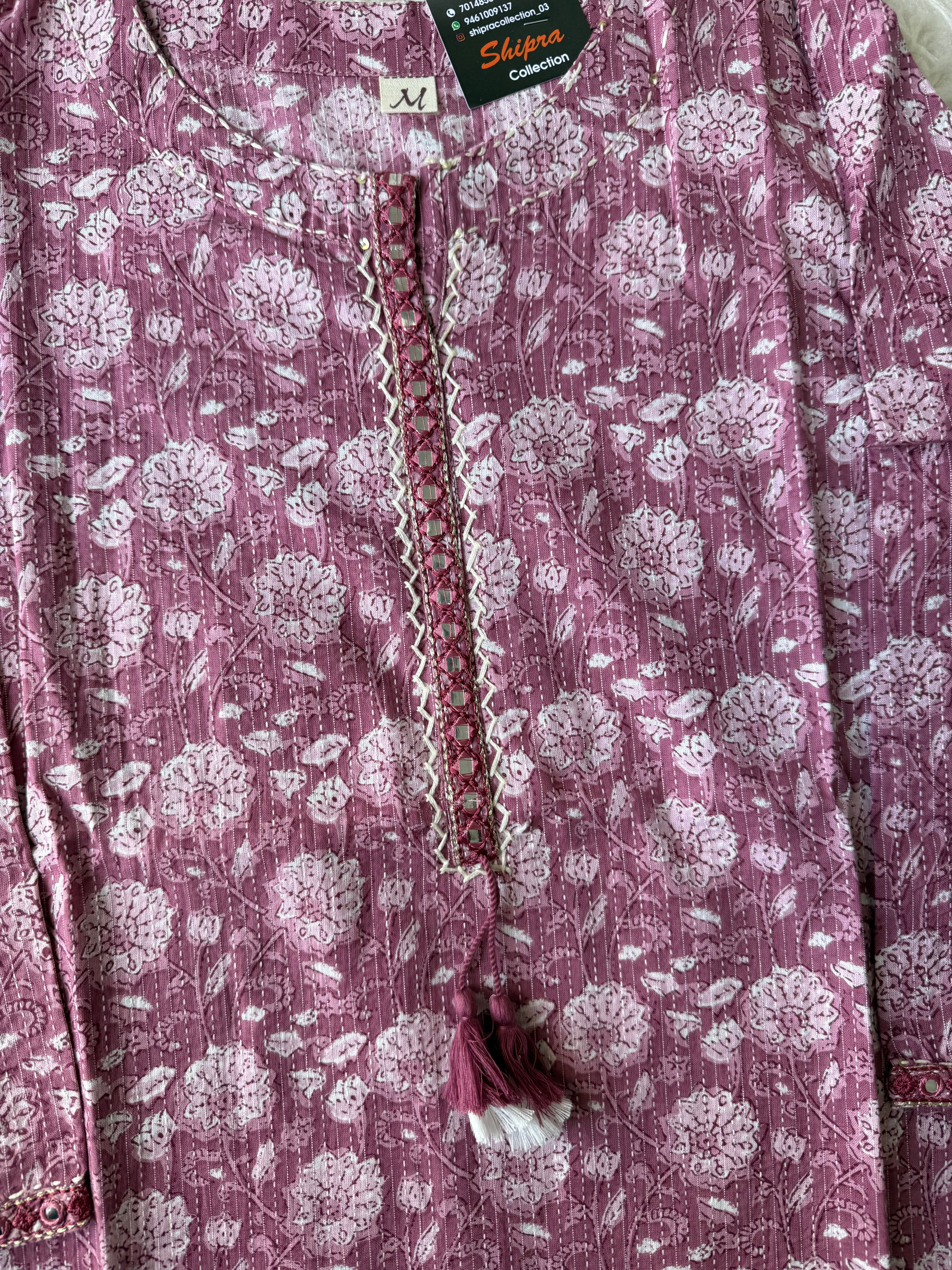 Premium Cotton “Katha” Details Kurti