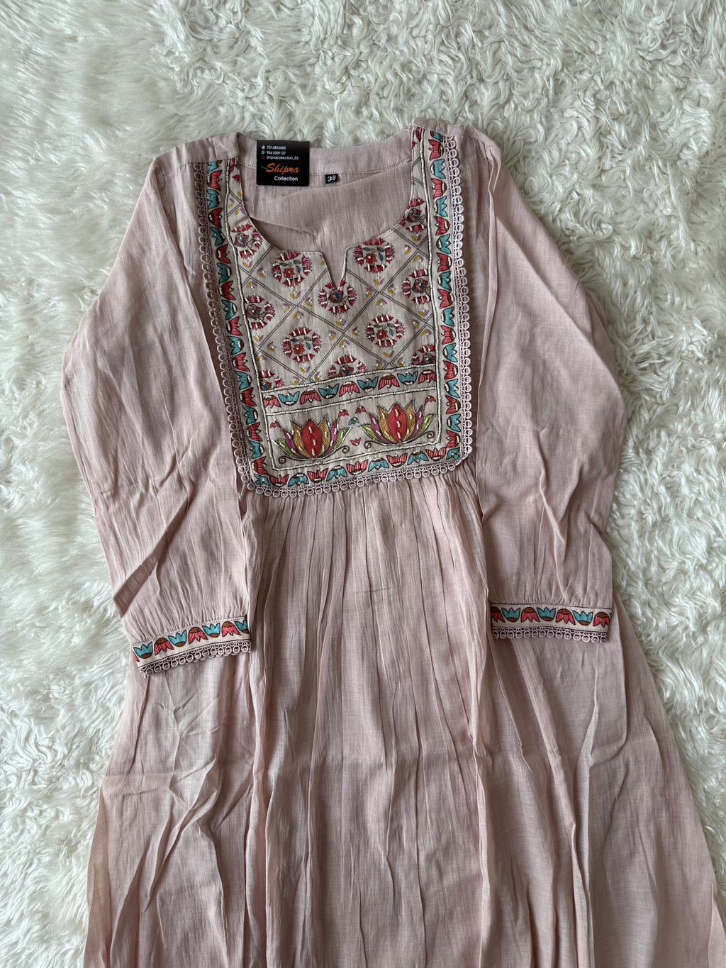 Mul Chanderi Kurti Pant Dupatta Set