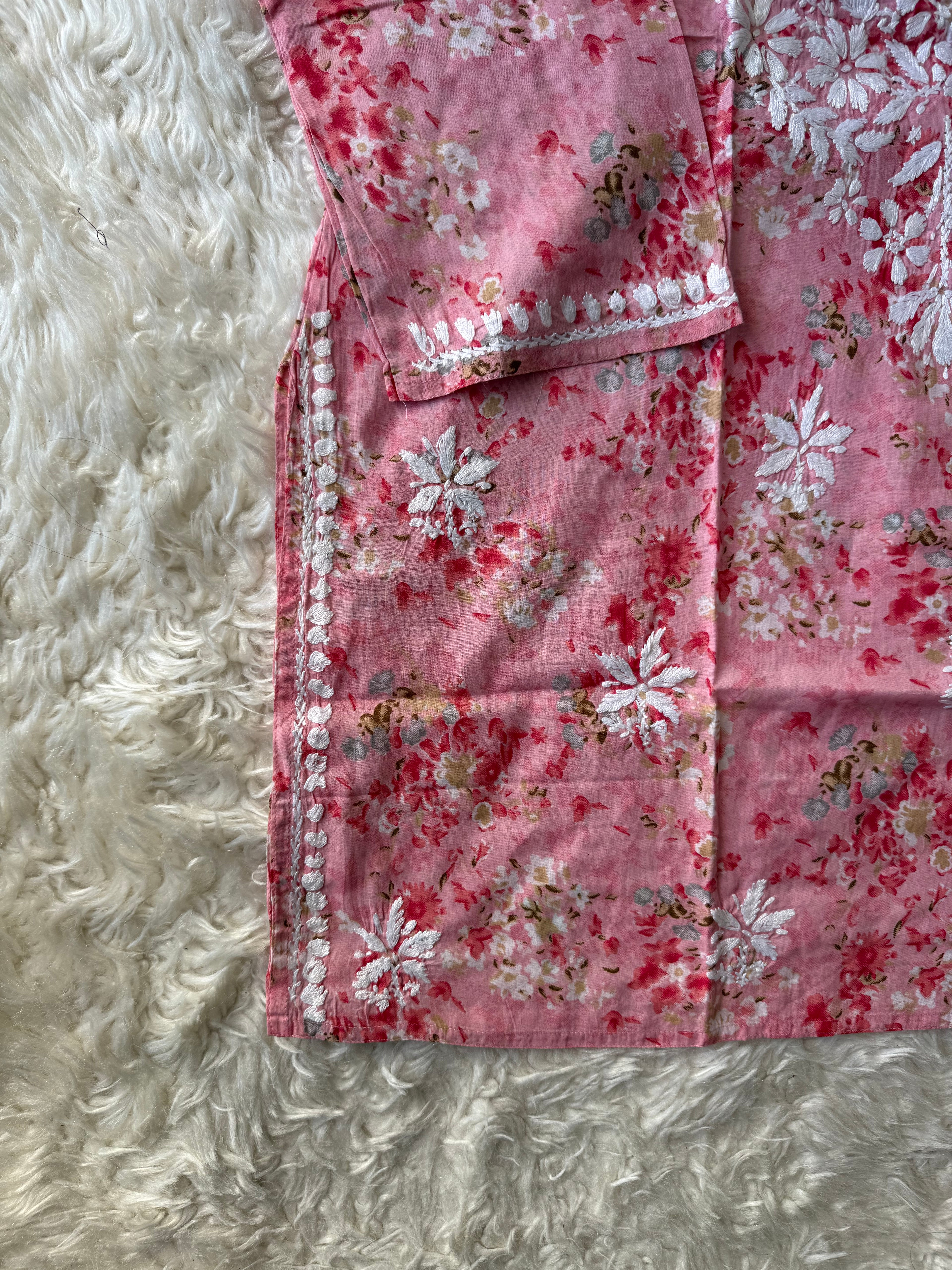 Pure Cotton Chikankari Short Kurti