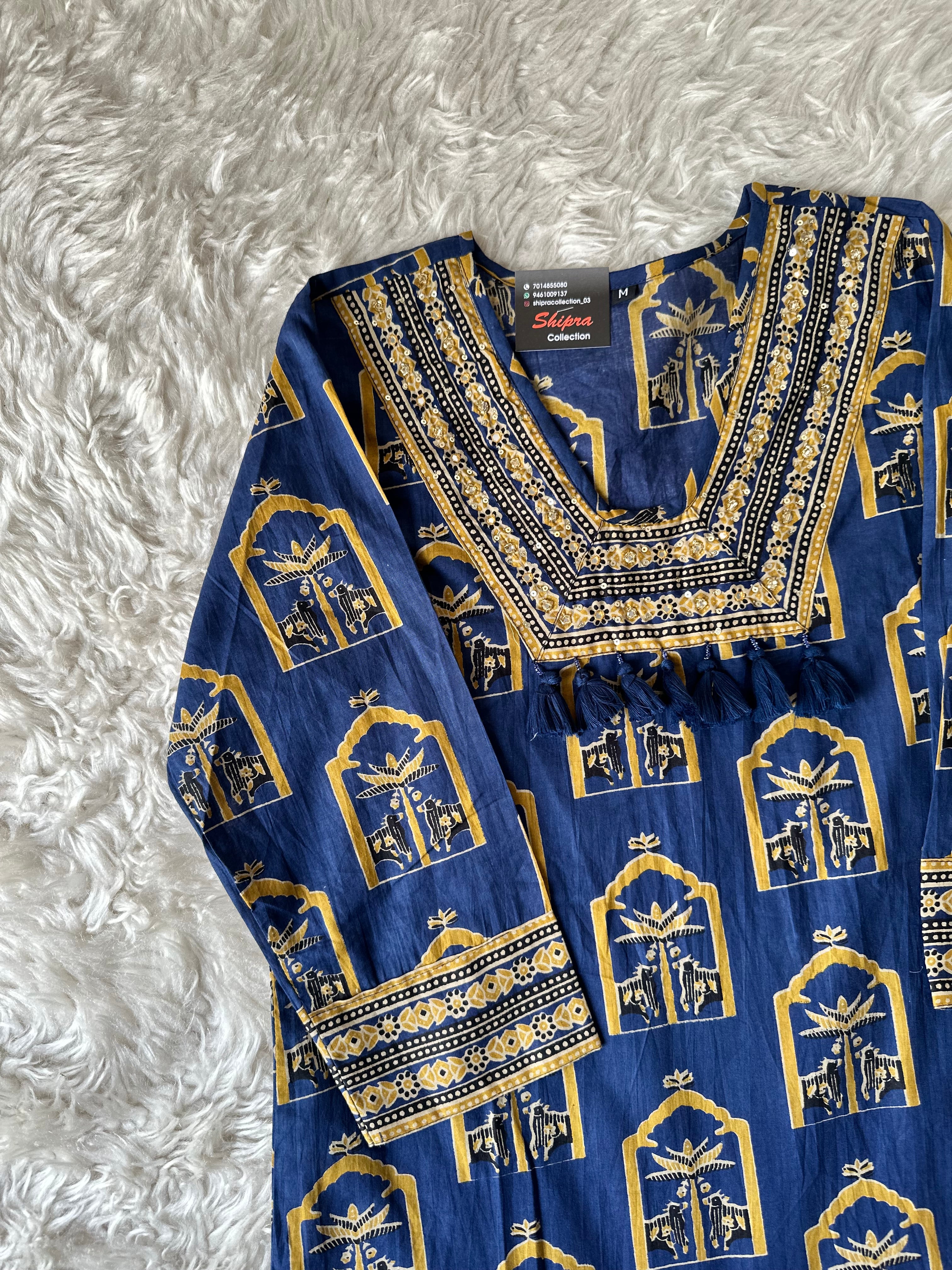 Cotton Kurti Pant Dupatta Set