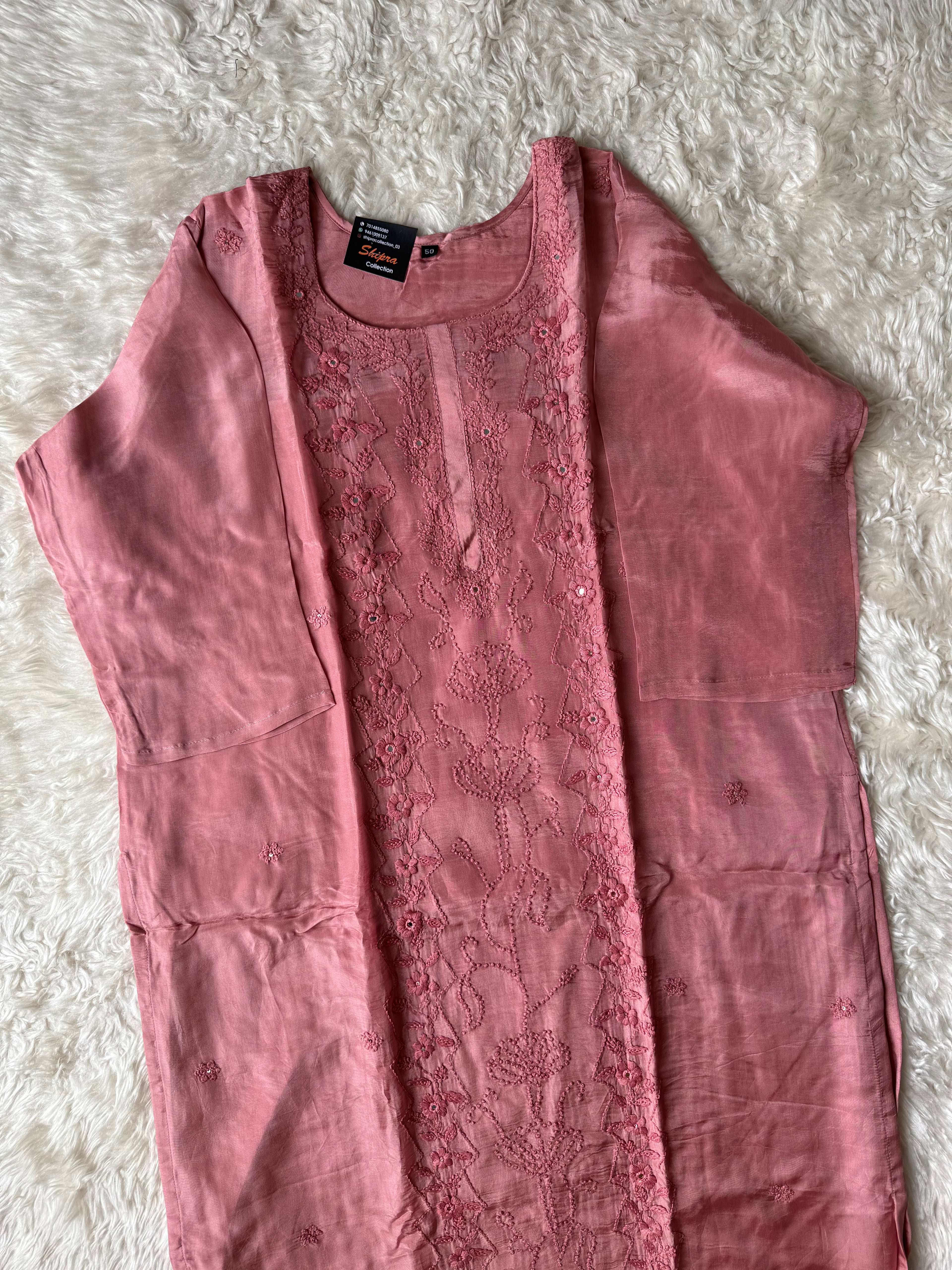 “ Plus Size” Premium Muslin Kurti Pant Dupatta Set