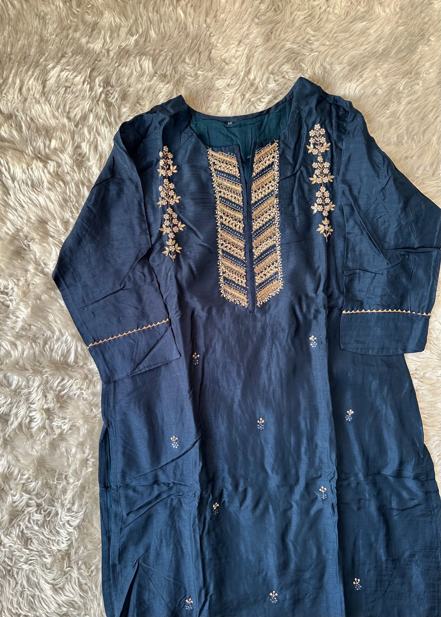 Pure Silk Kurti Pant Dupatta Set