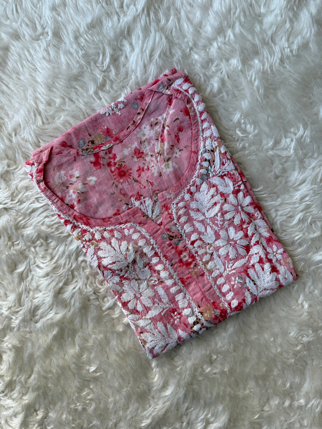 Pure Cotton Chikankari Short Kurti