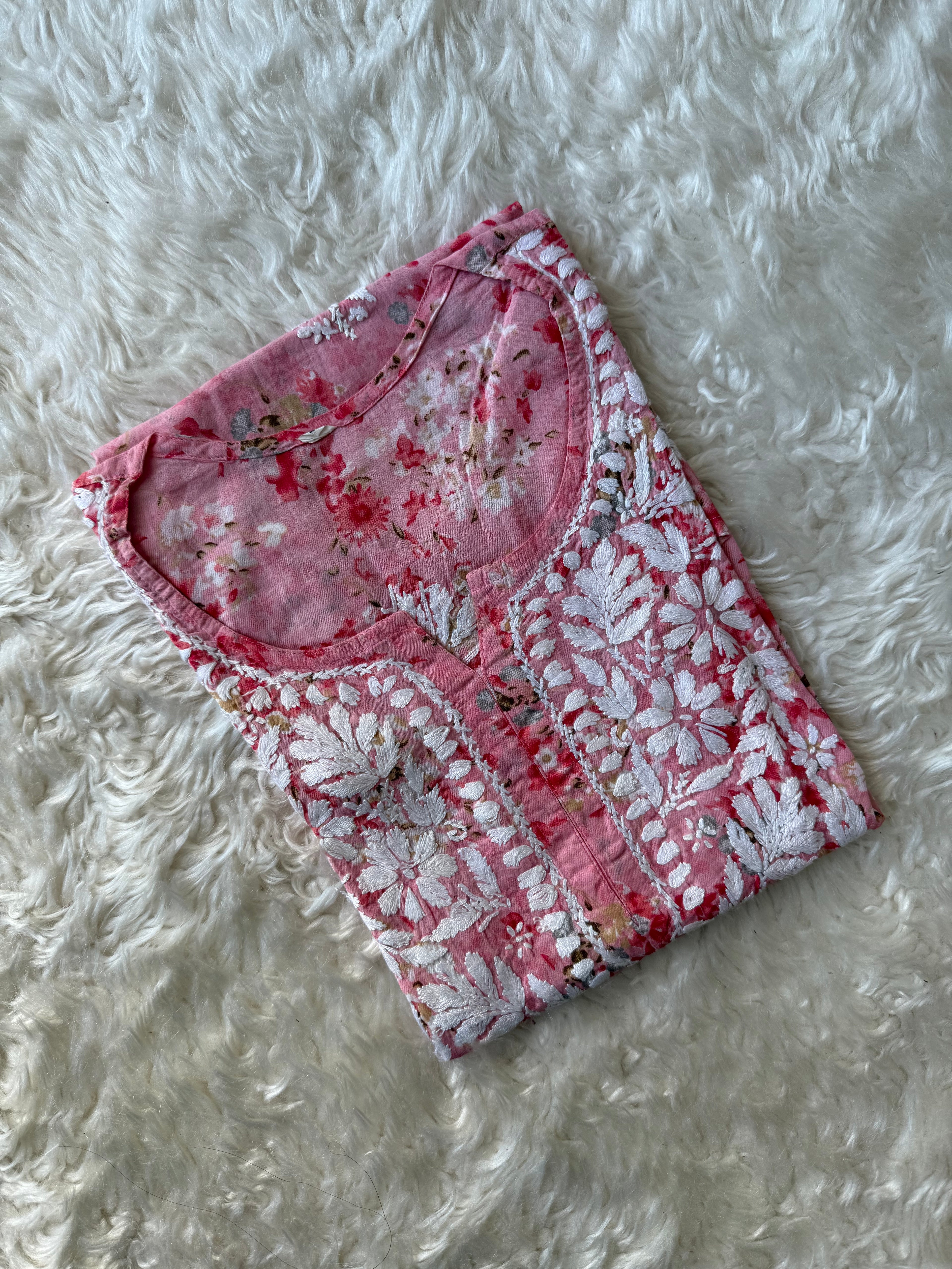 Pure Cotton Chikankari Short Kurti